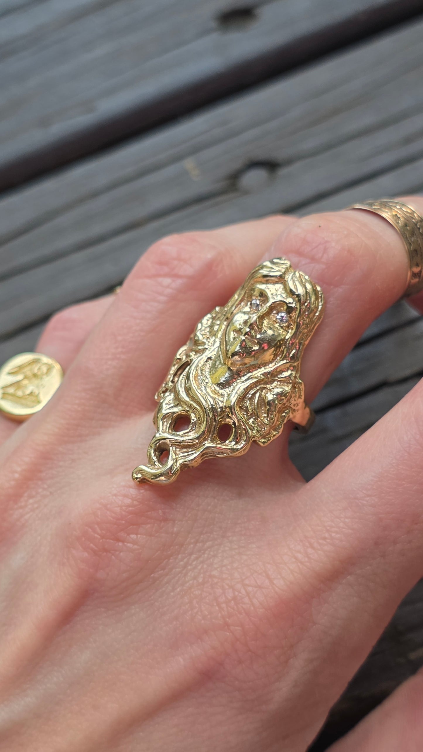 14k Art Nouveau Lady Ring