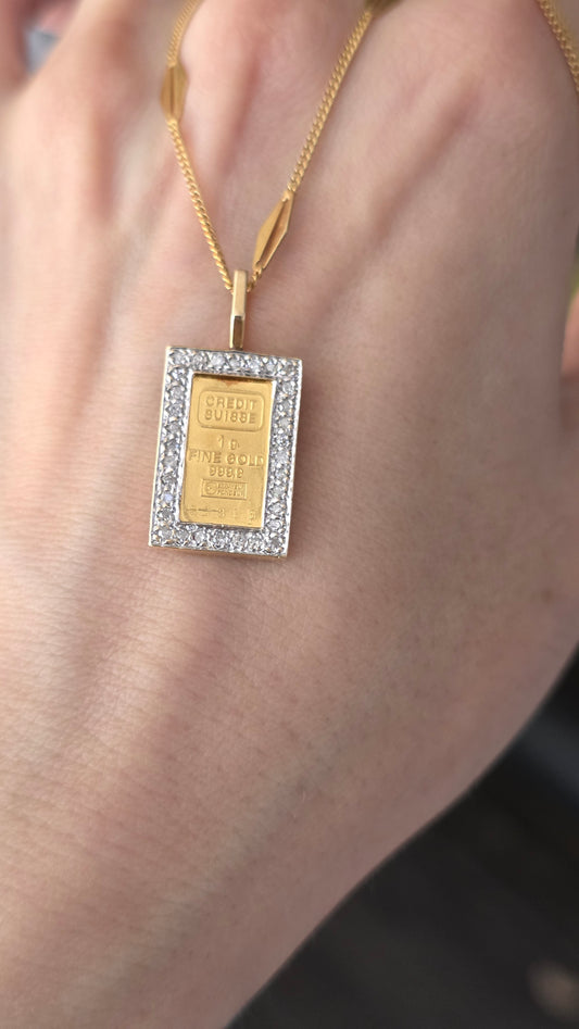 24/14k Diamond Pamp Pendant