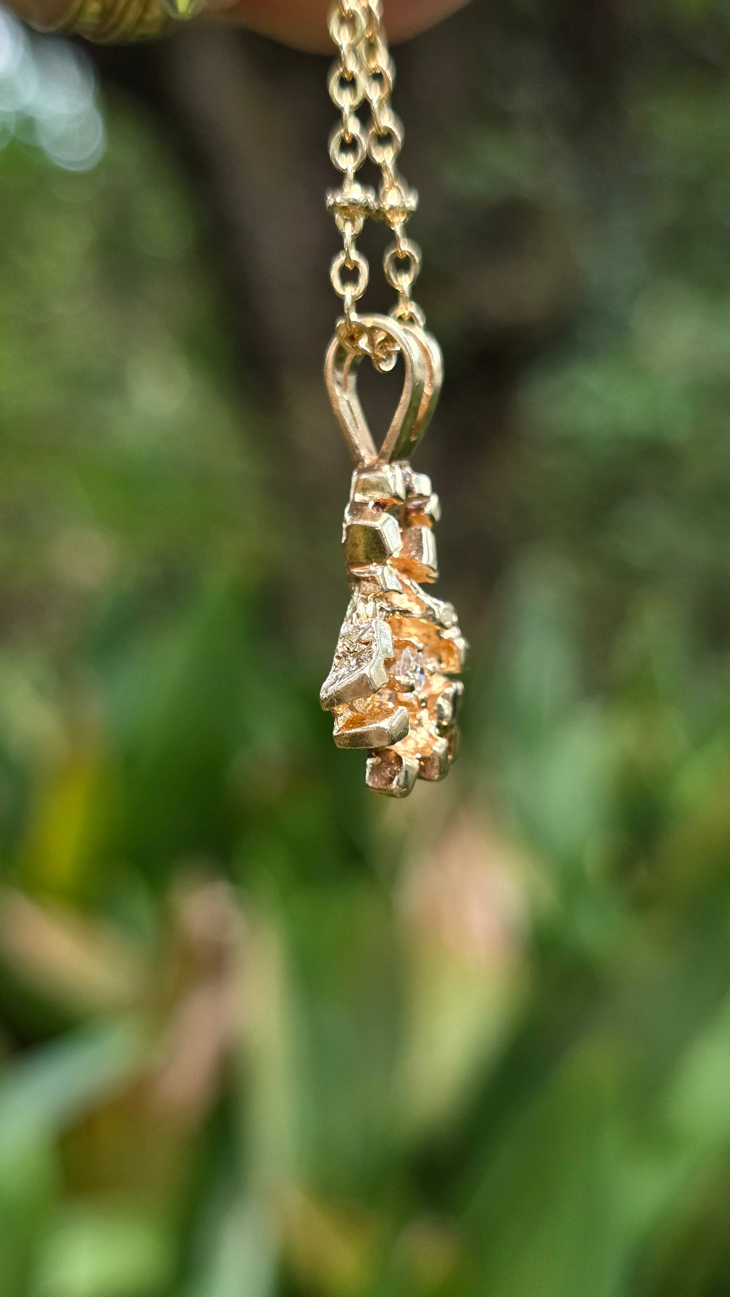 14k Diamond Nugget Pendant