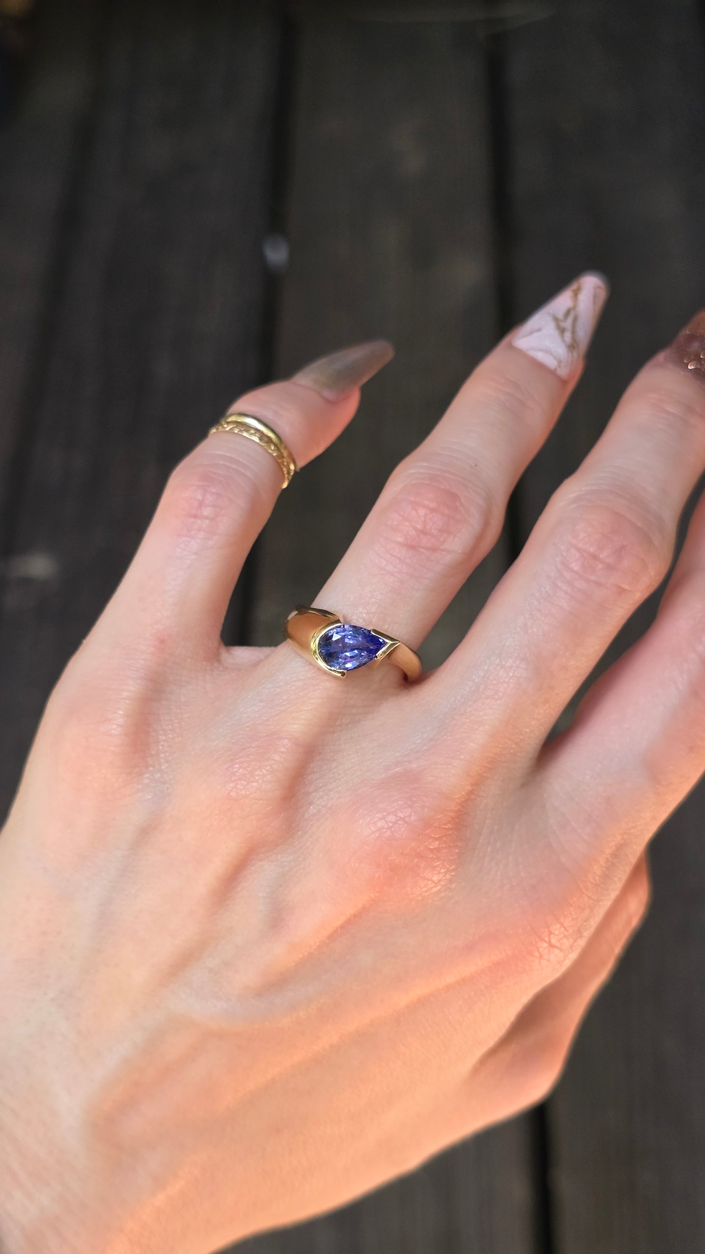 14k East-West Tanzanite Ring