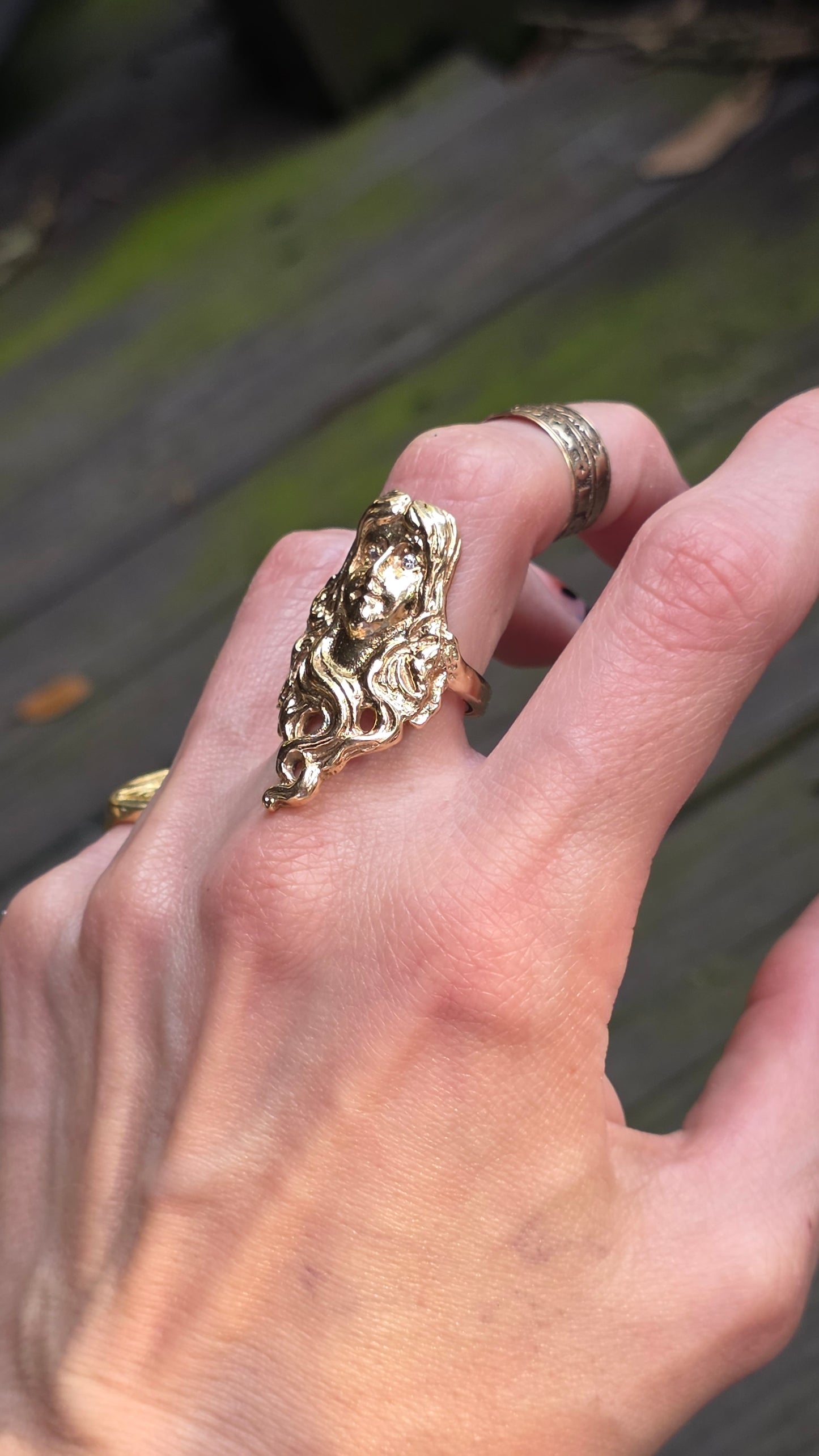14k Art Nouveau Lady Ring