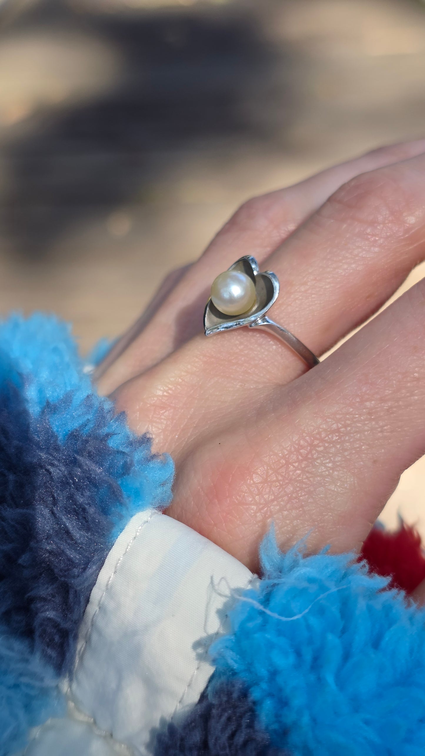 10k Pearl Heart Ring