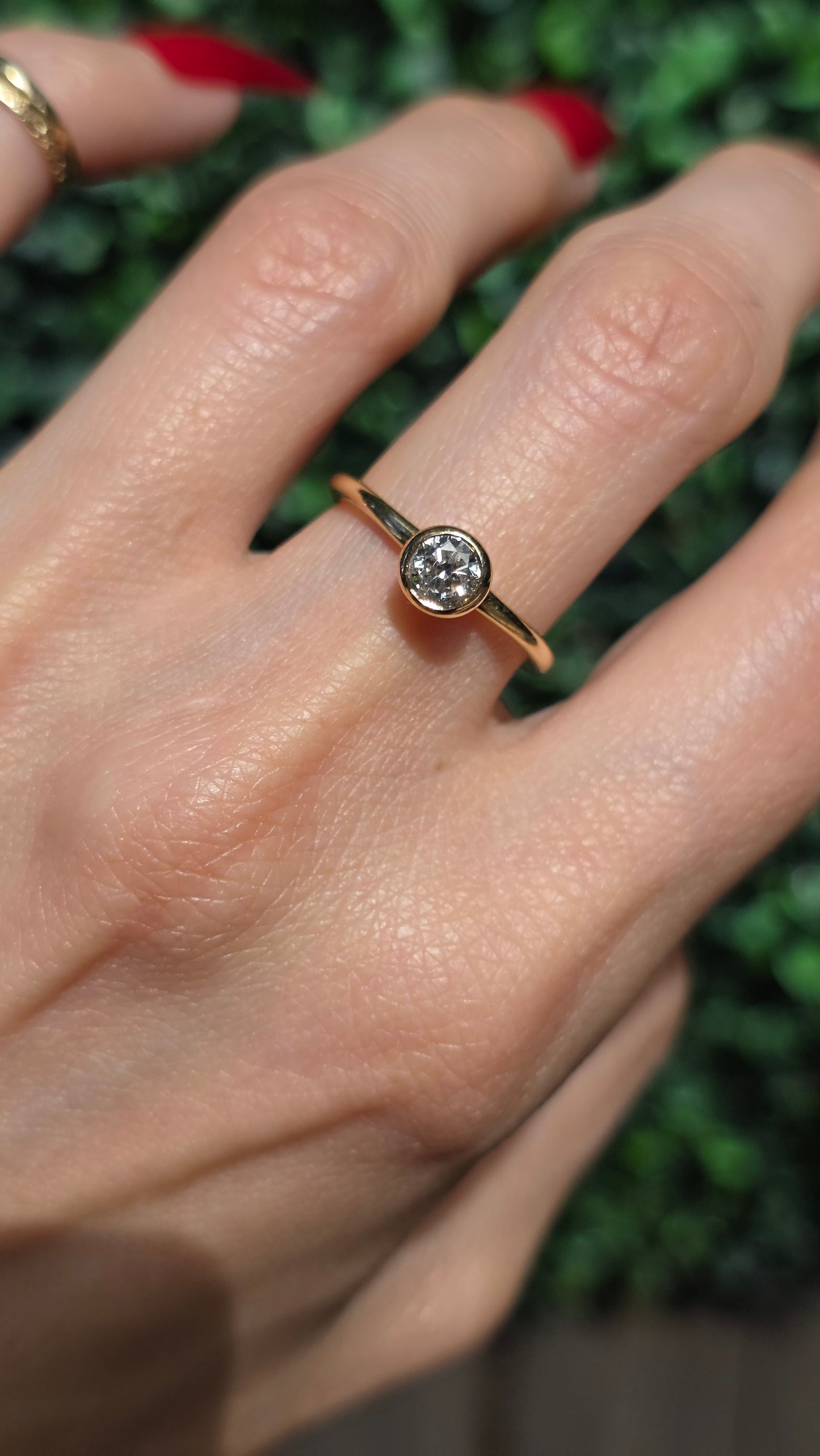 14k Martini Bezel Diamond Solitaire