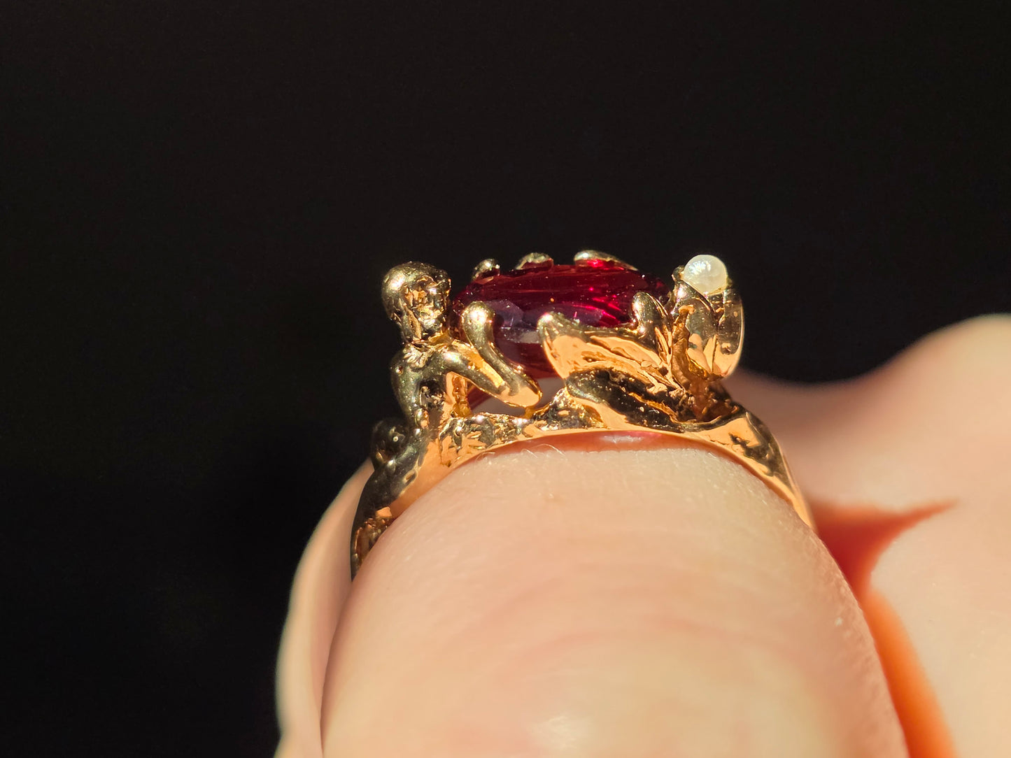10k Garnet Gazing Pool Ring