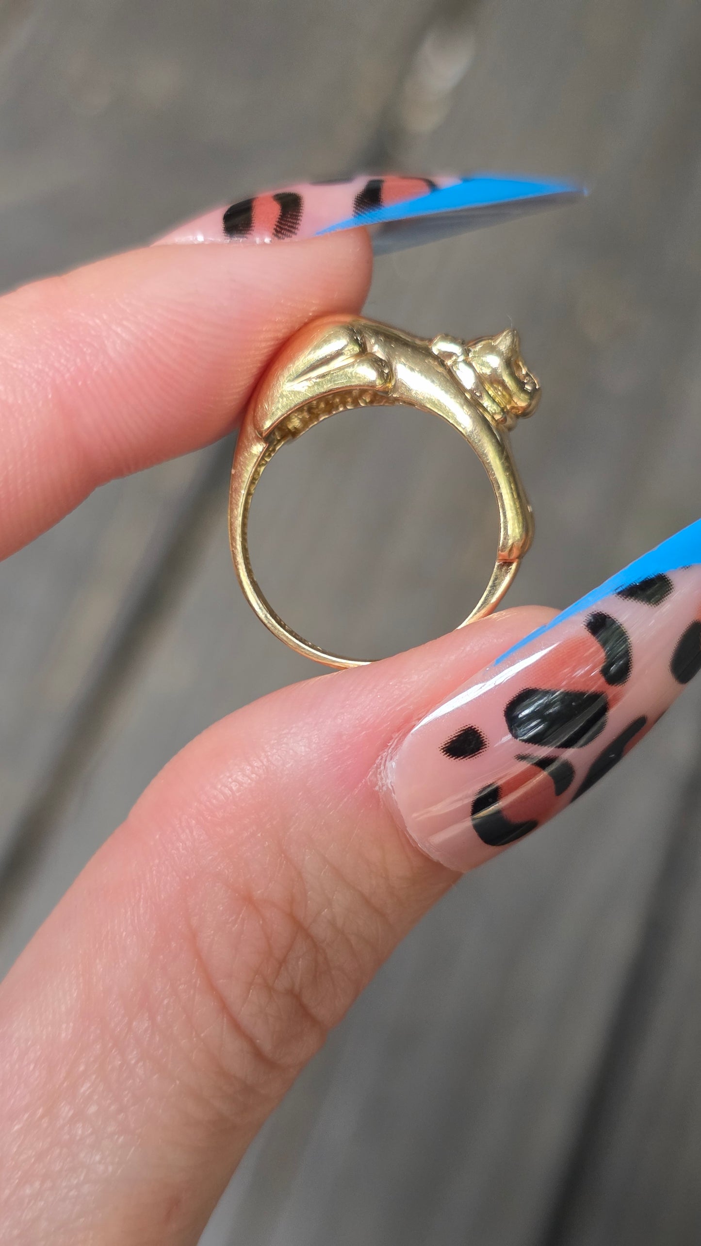 14k Cat with Bow Ring