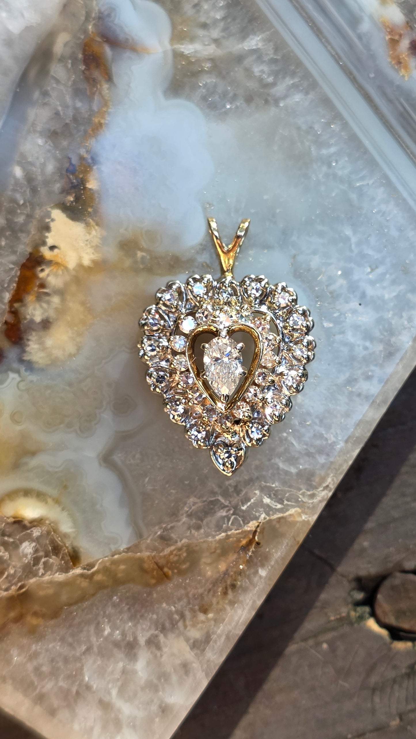 14k Tiered Heart Pendant
