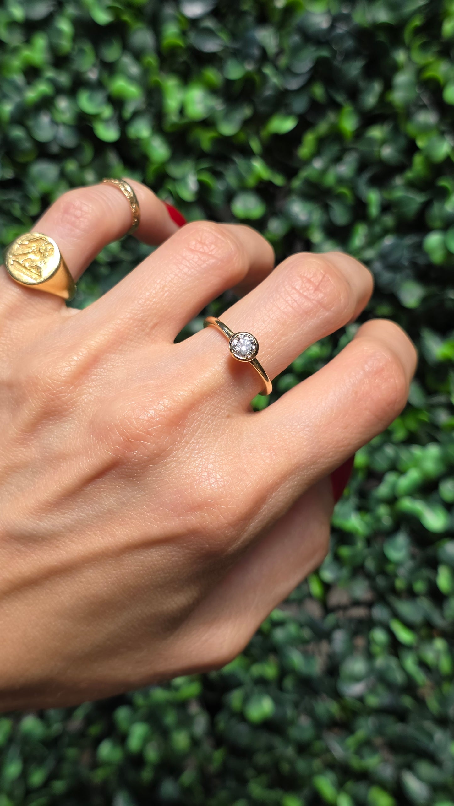 14k Martini Bezel Diamond Solitaire