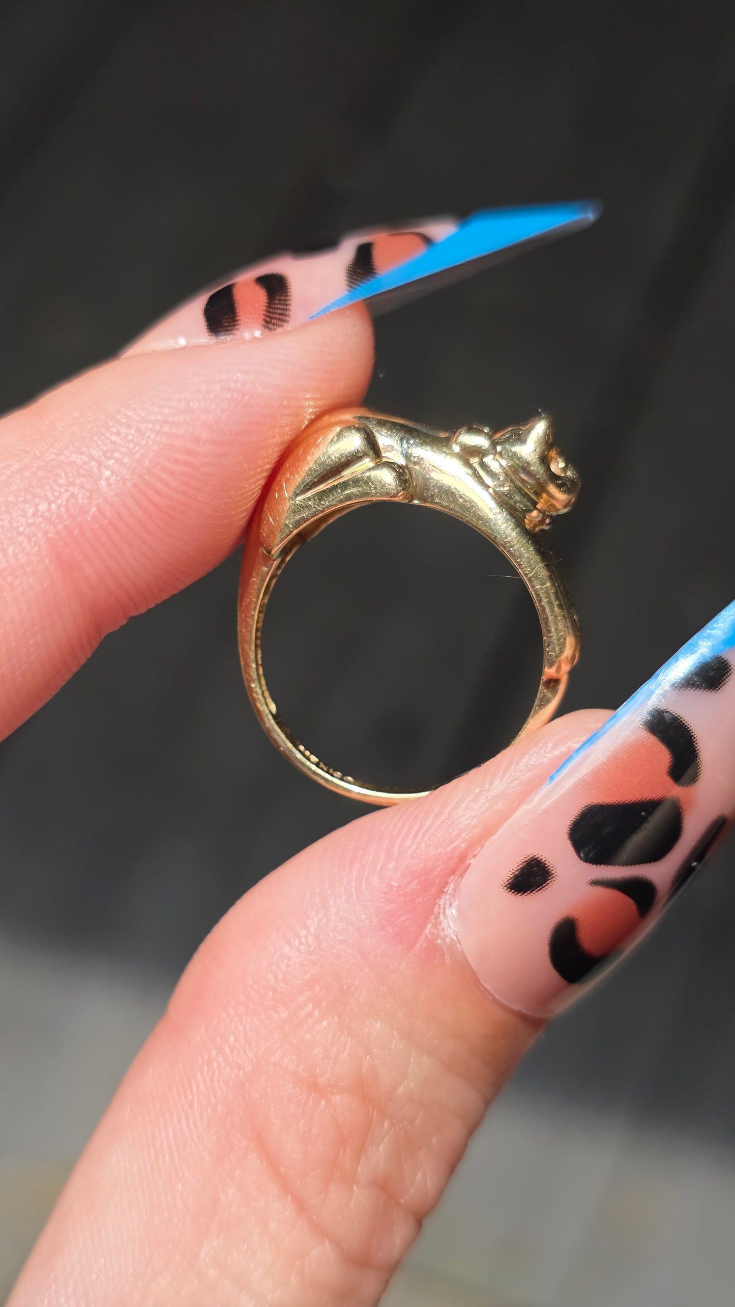 14k Cat with Bow Ring