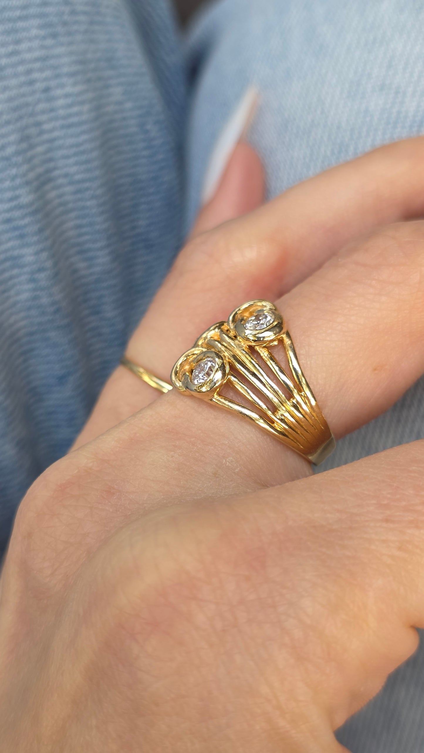14k Diamond Love Knot Ring