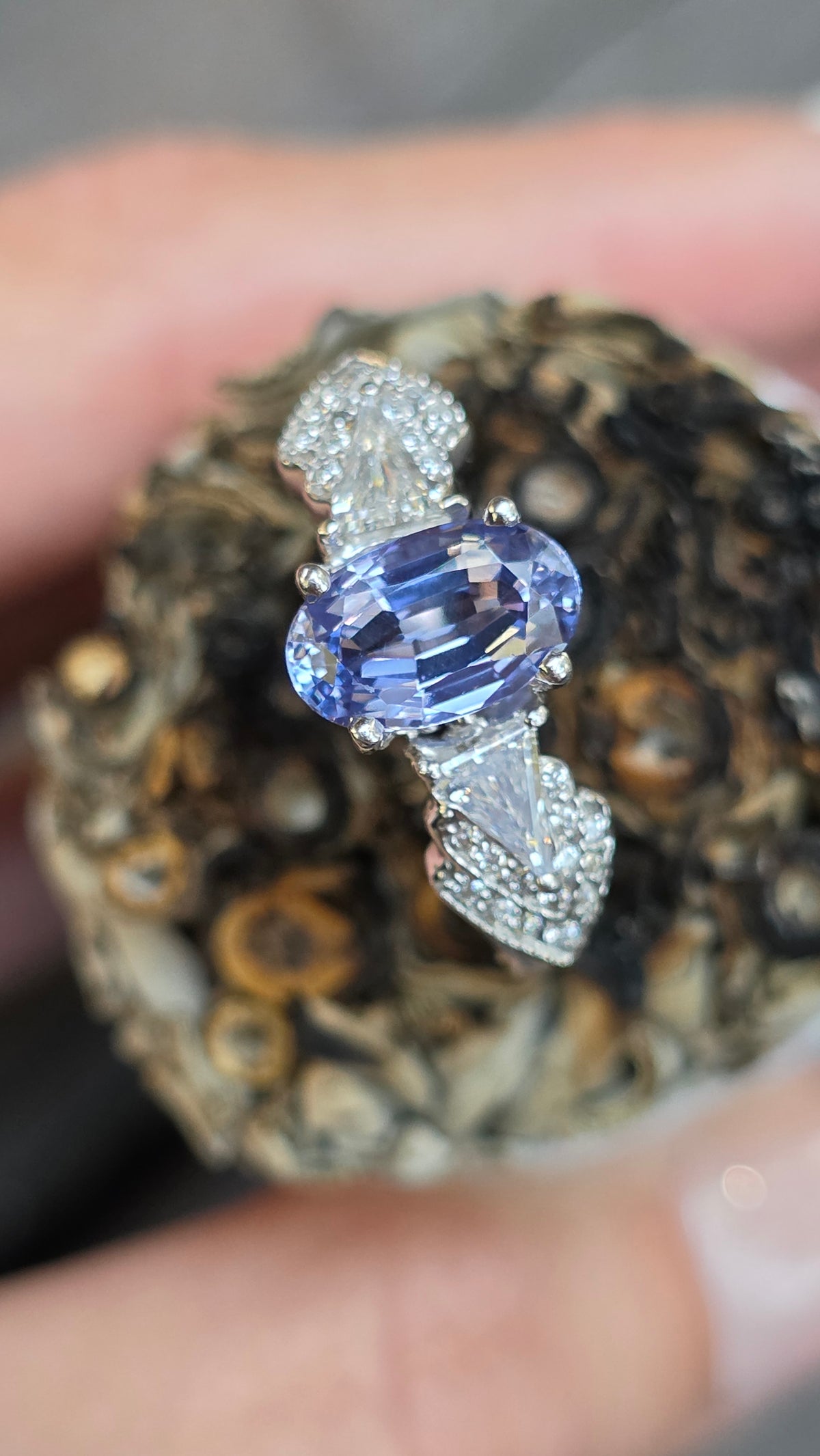 18k Periwinkle Sapphire Ring