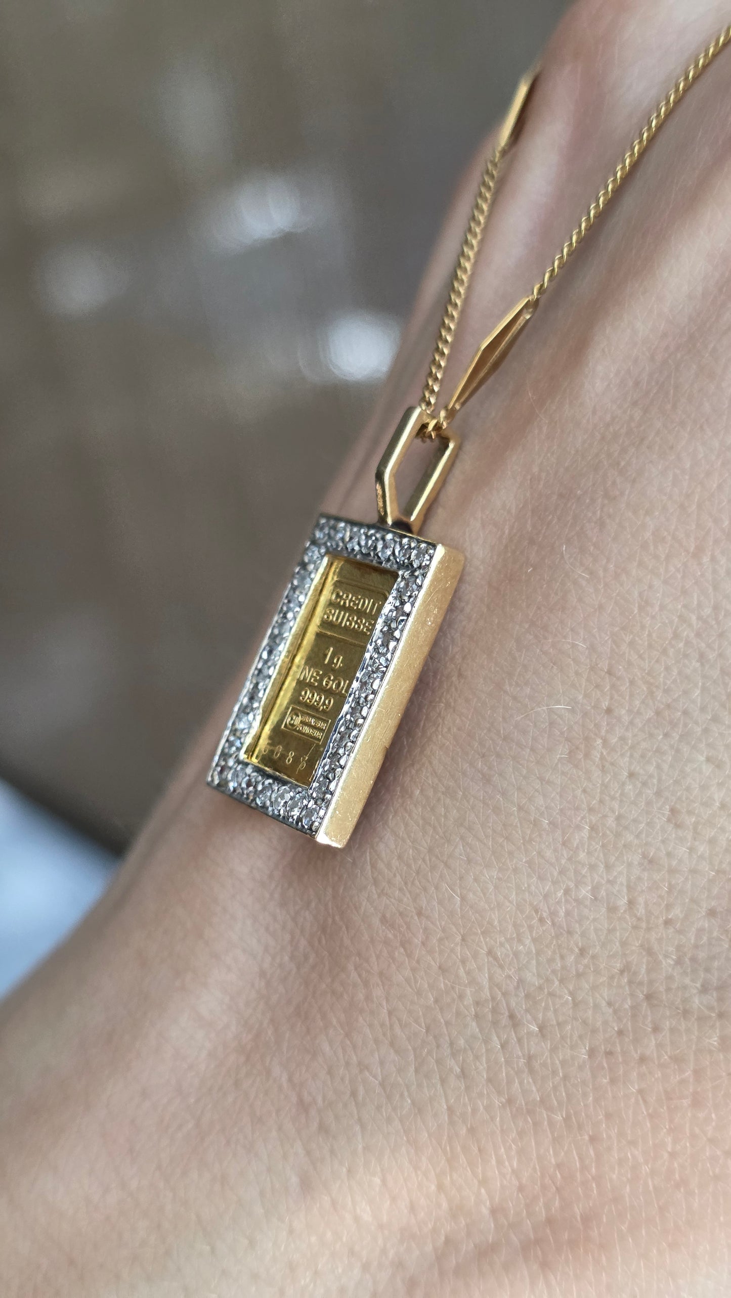 24/14k Diamond Pamp Pendant