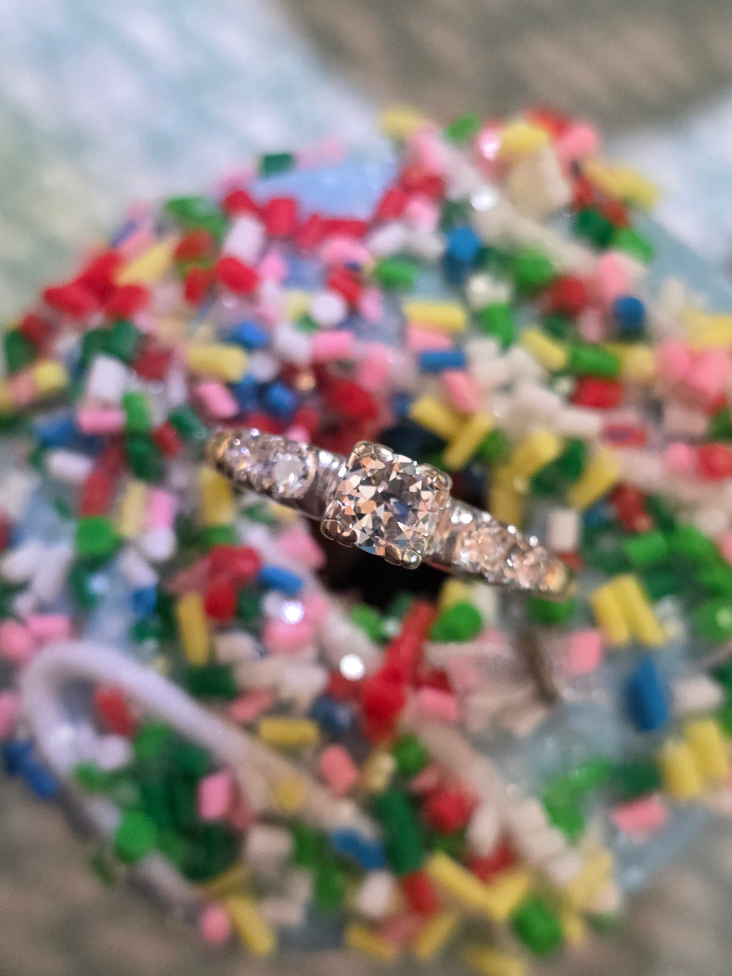 14k Diamond Orange Blossom Ring