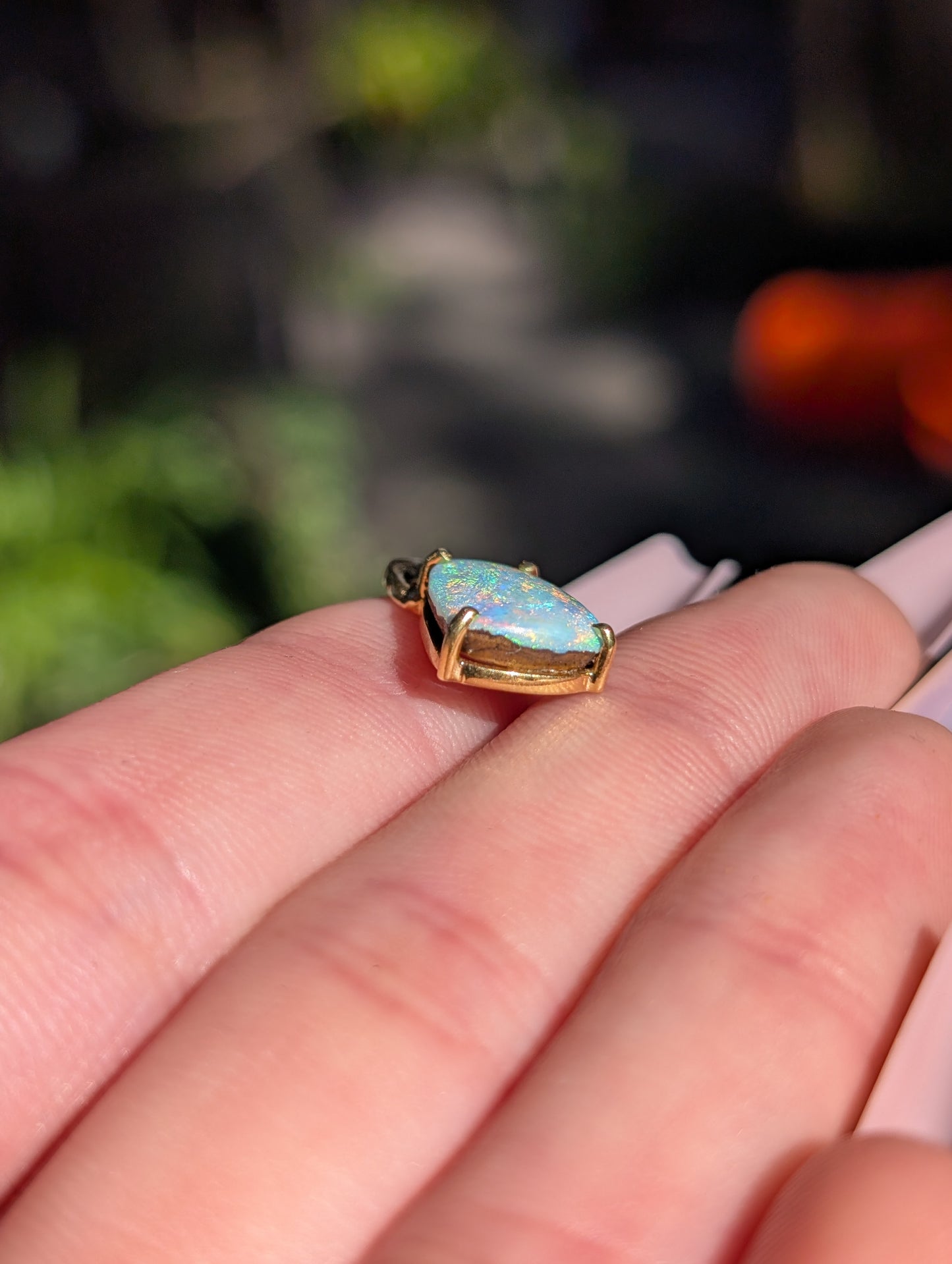 14k Boulder Opal Pendant