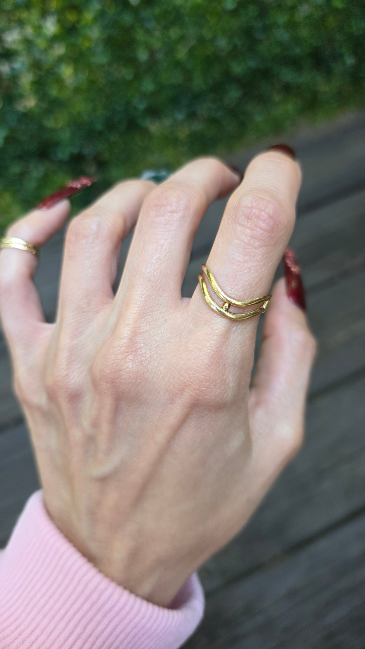 10k Wave Stacker Ring