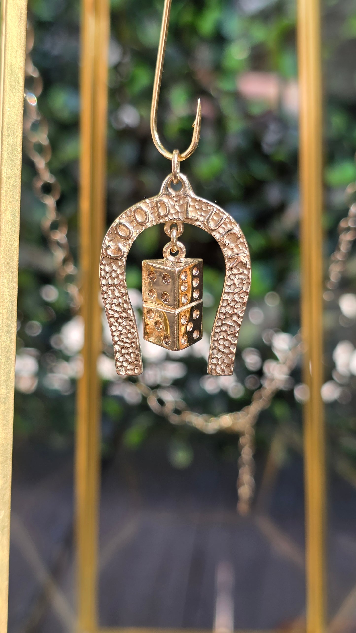 14k "Good Luck" Horseshoe Pendant