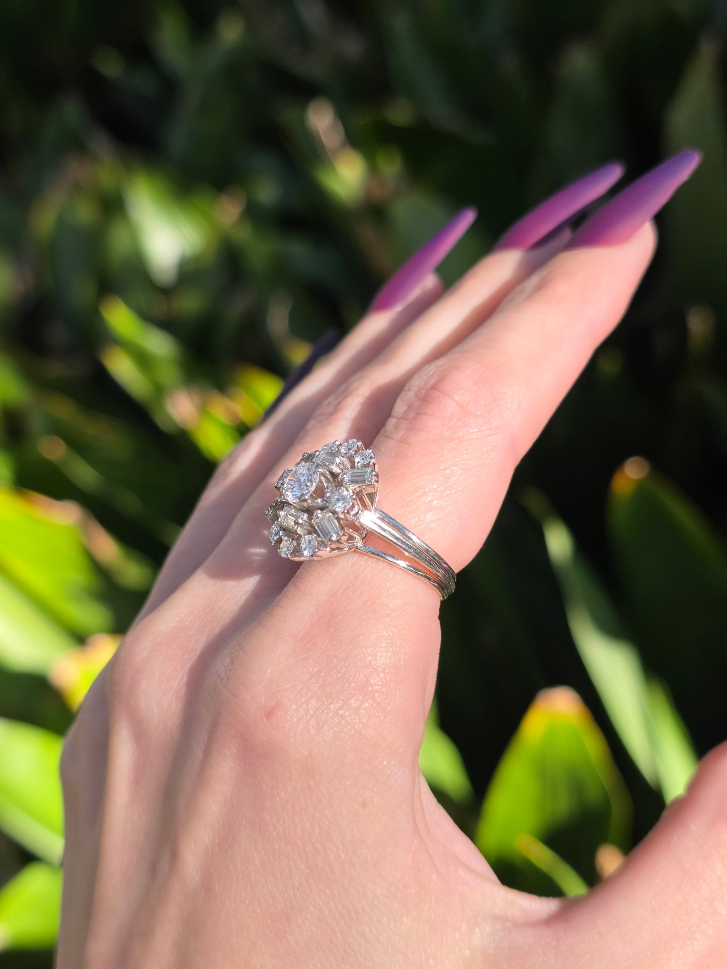 Platinum Diamond Firework Ring