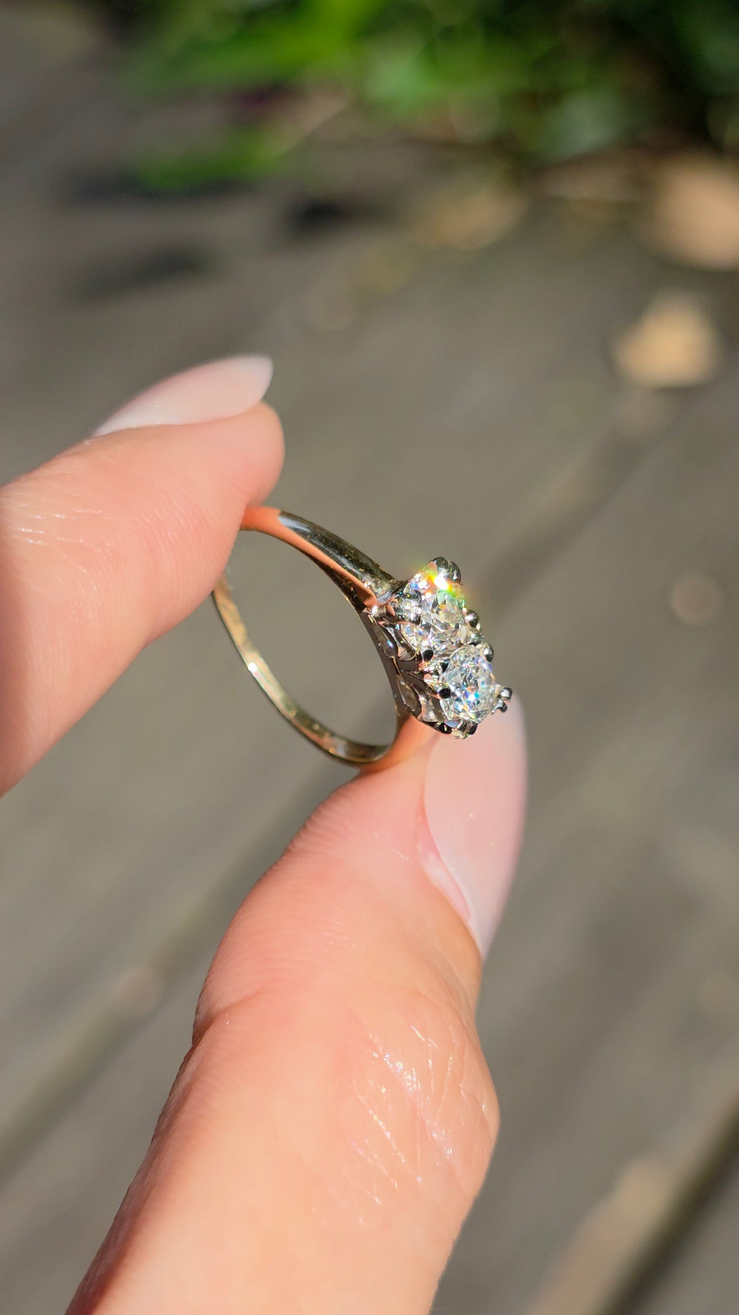 14k Toi-et-Moi Diamond Ring