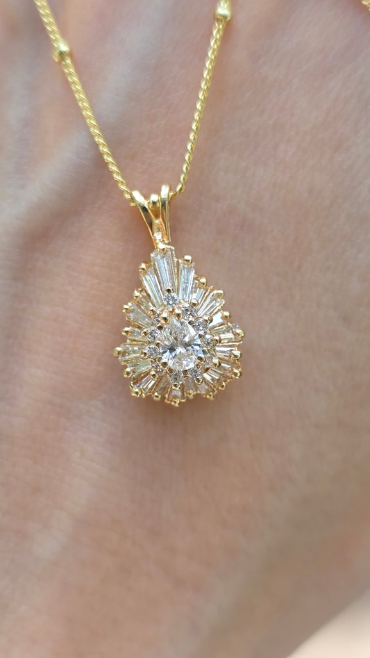 14k Diamond Ballerina Pendant