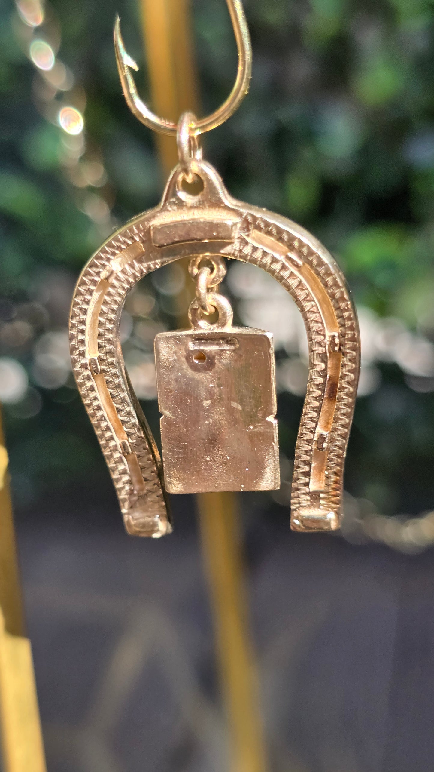 14k "Good Luck" Horseshoe Pendant