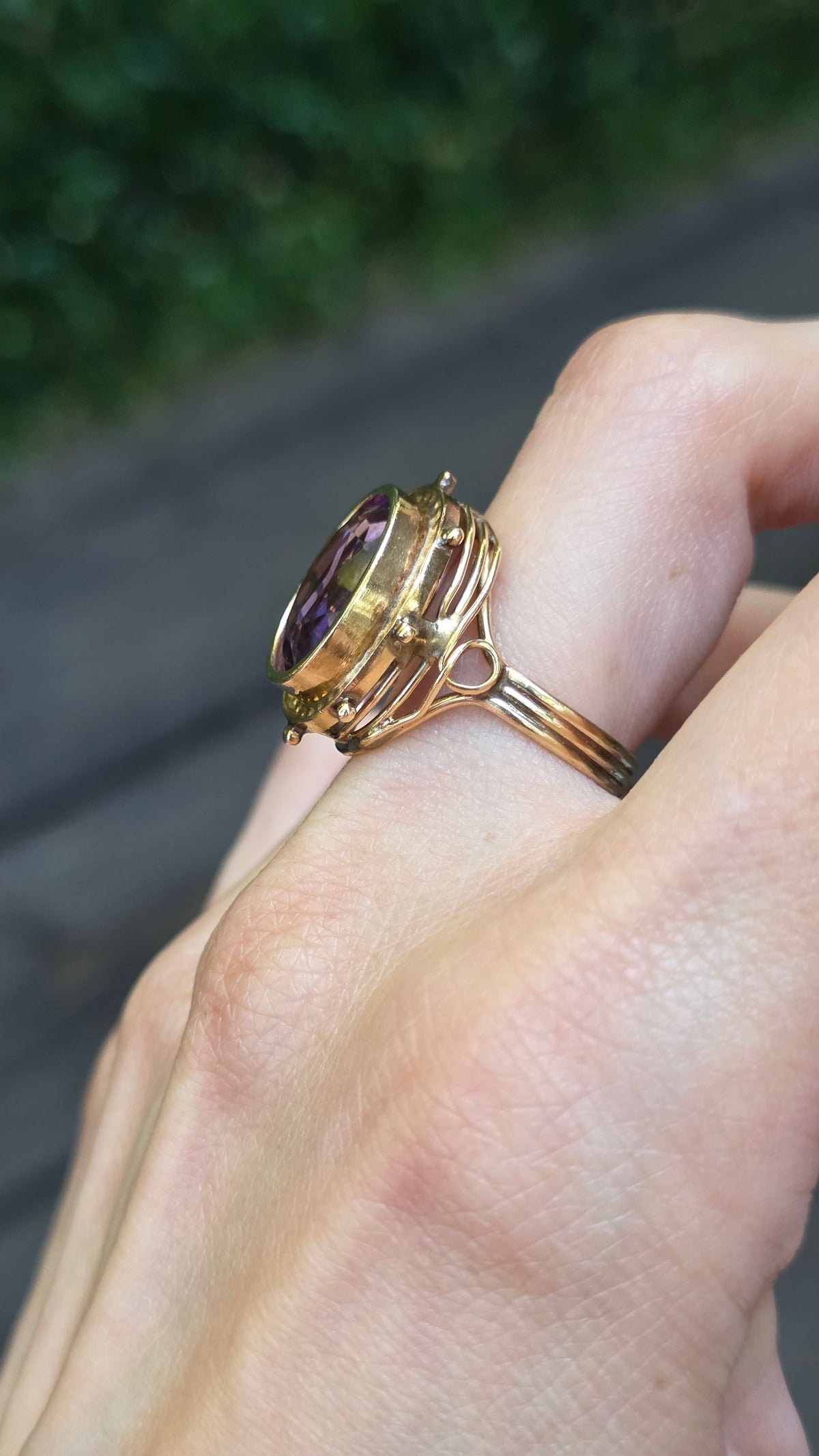 14k Amethyst Ship Wheel Ring