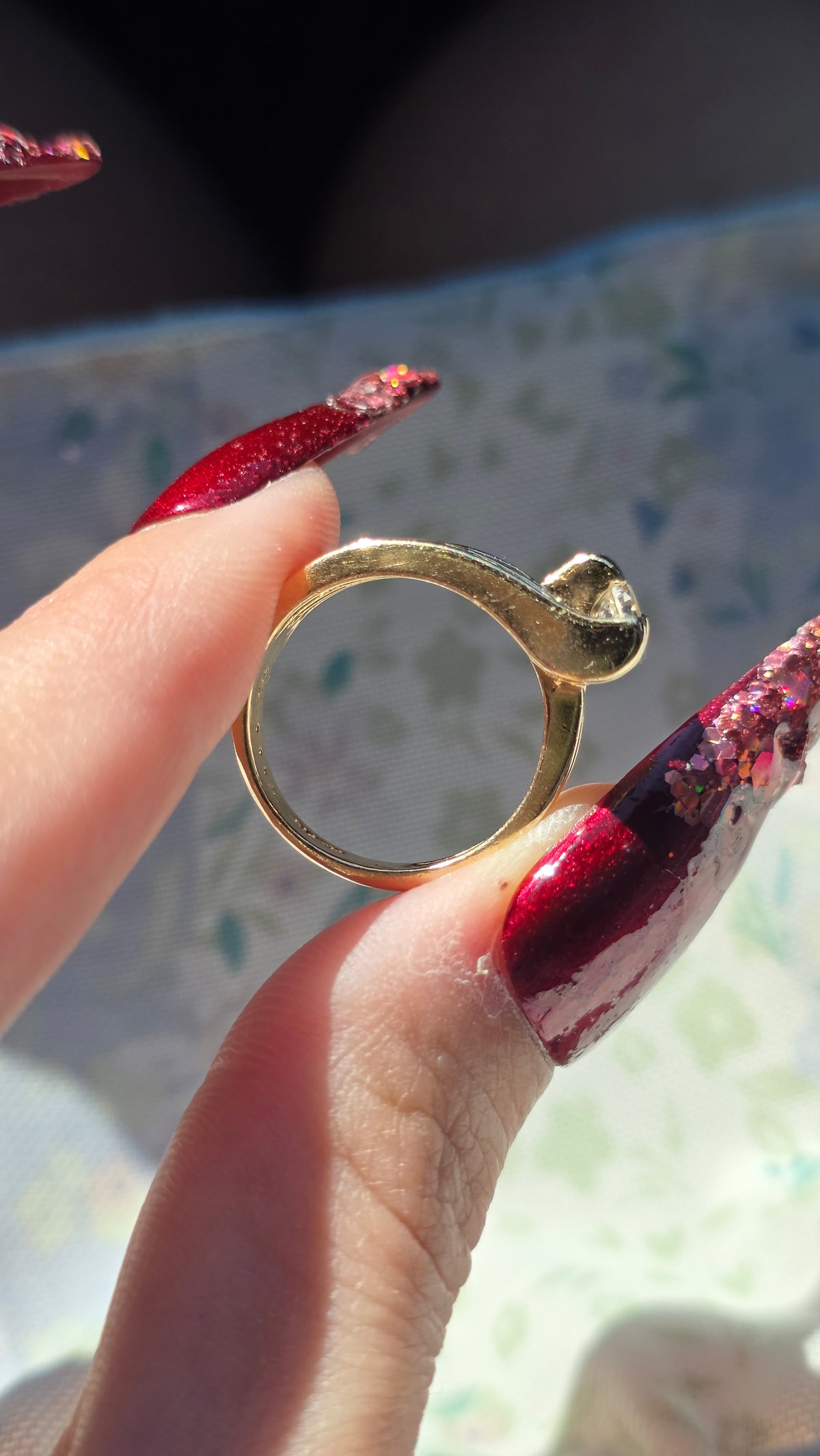 14k Bypass Diamond Hinge Ring