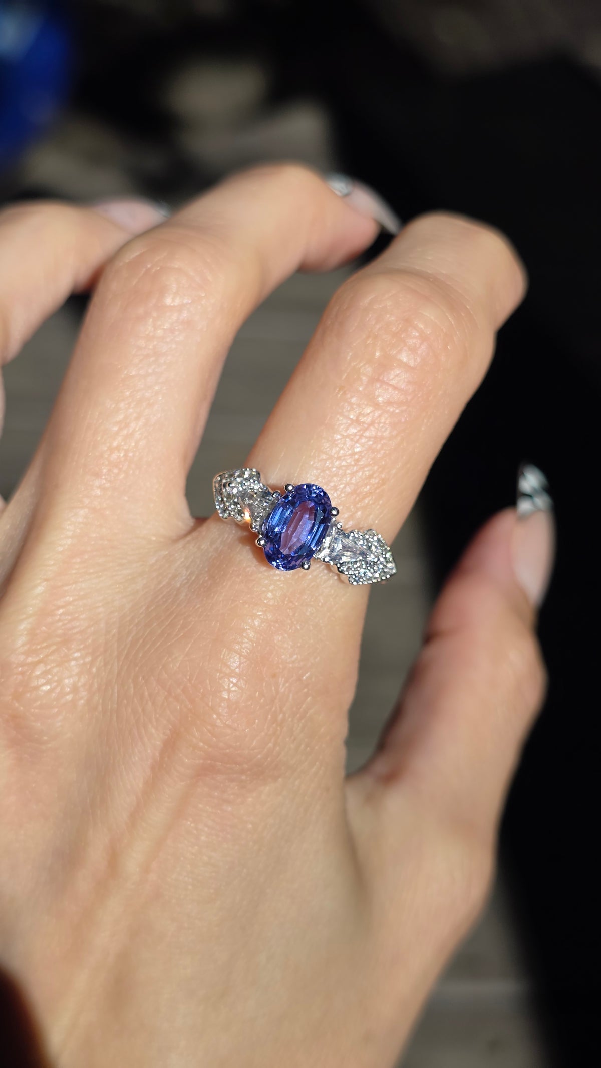 18k Periwinkle Sapphire Ring