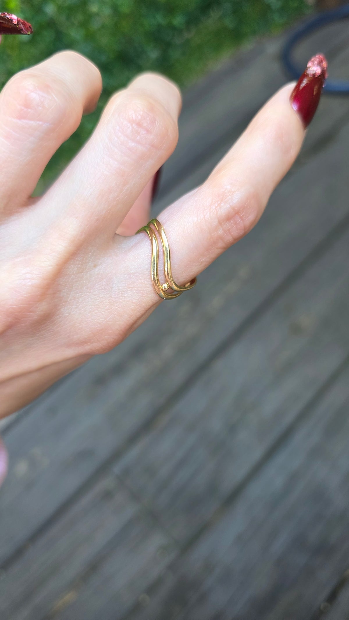 10k Wave Stacker Ring