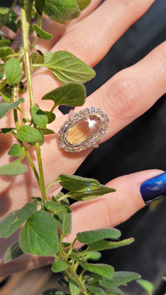 Antique 18k and Silver Citrine Ring