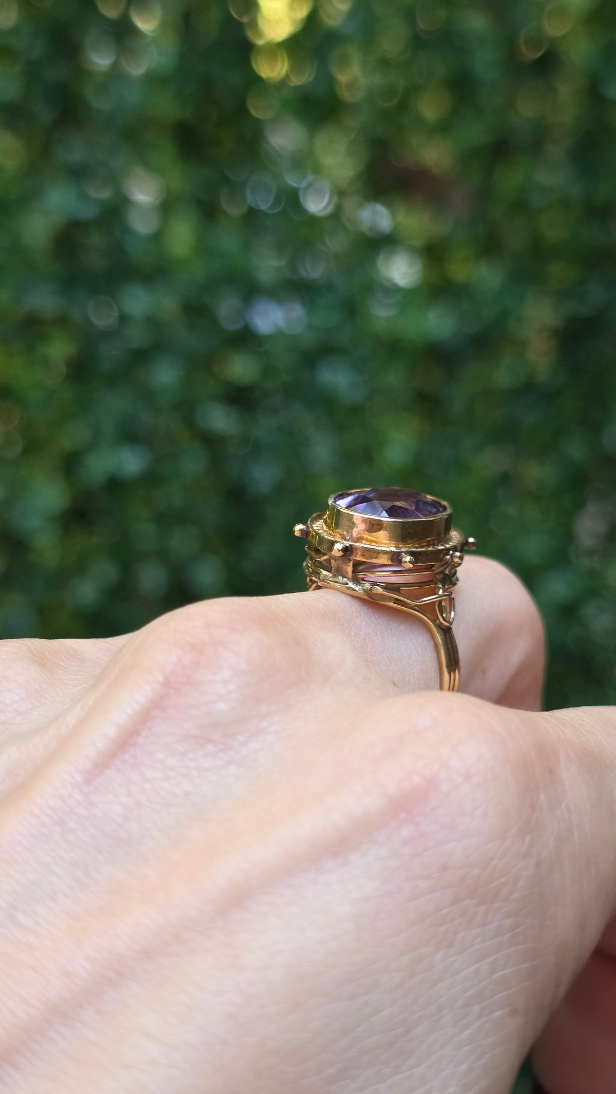 14k Amethyst Ship Wheel Ring