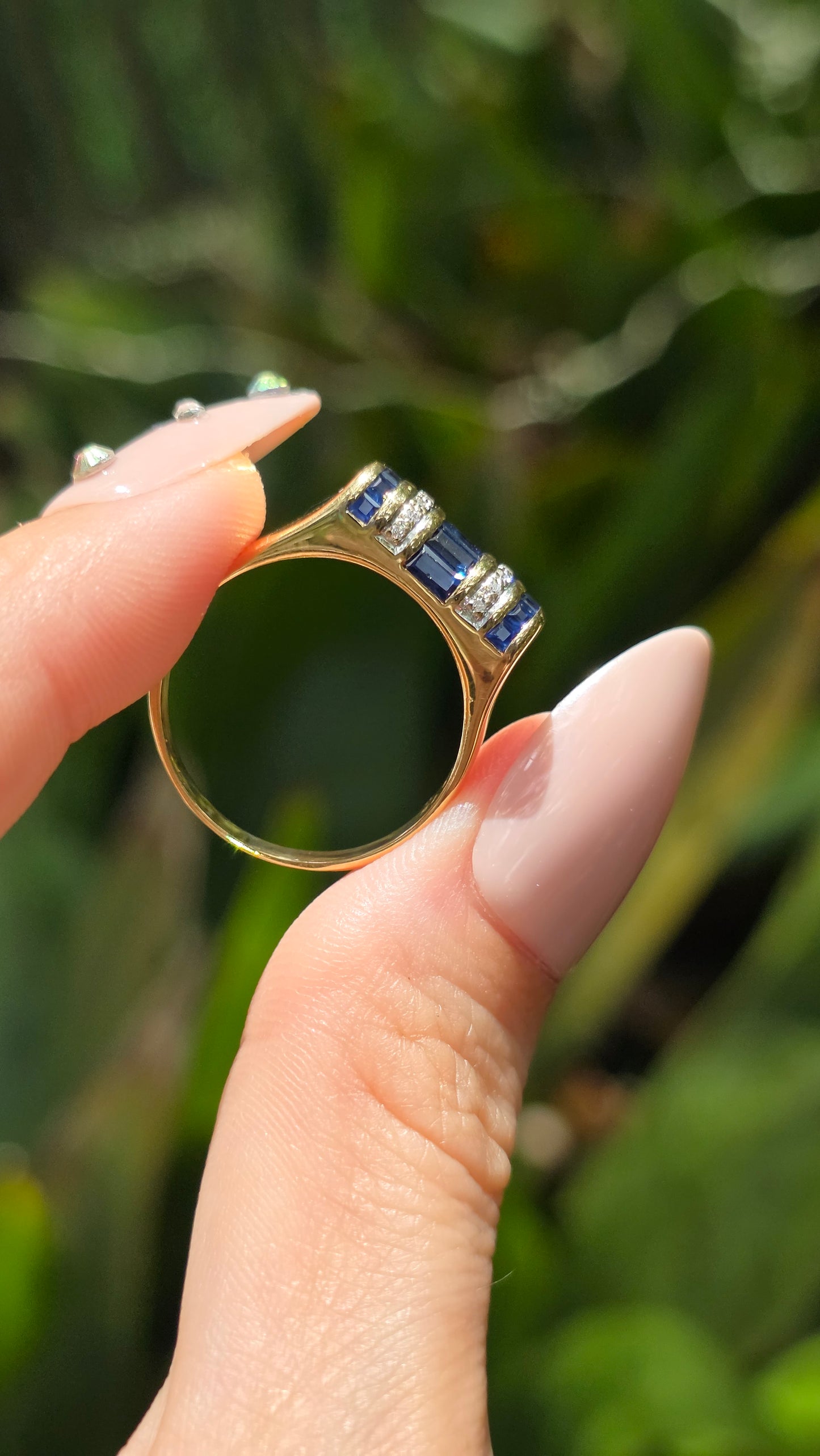 14k Sapphire Barrel Ring
