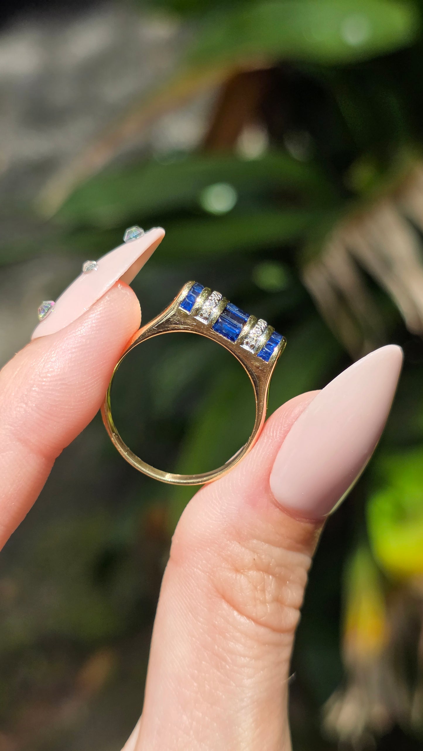 14k Sapphire Barrel Ring