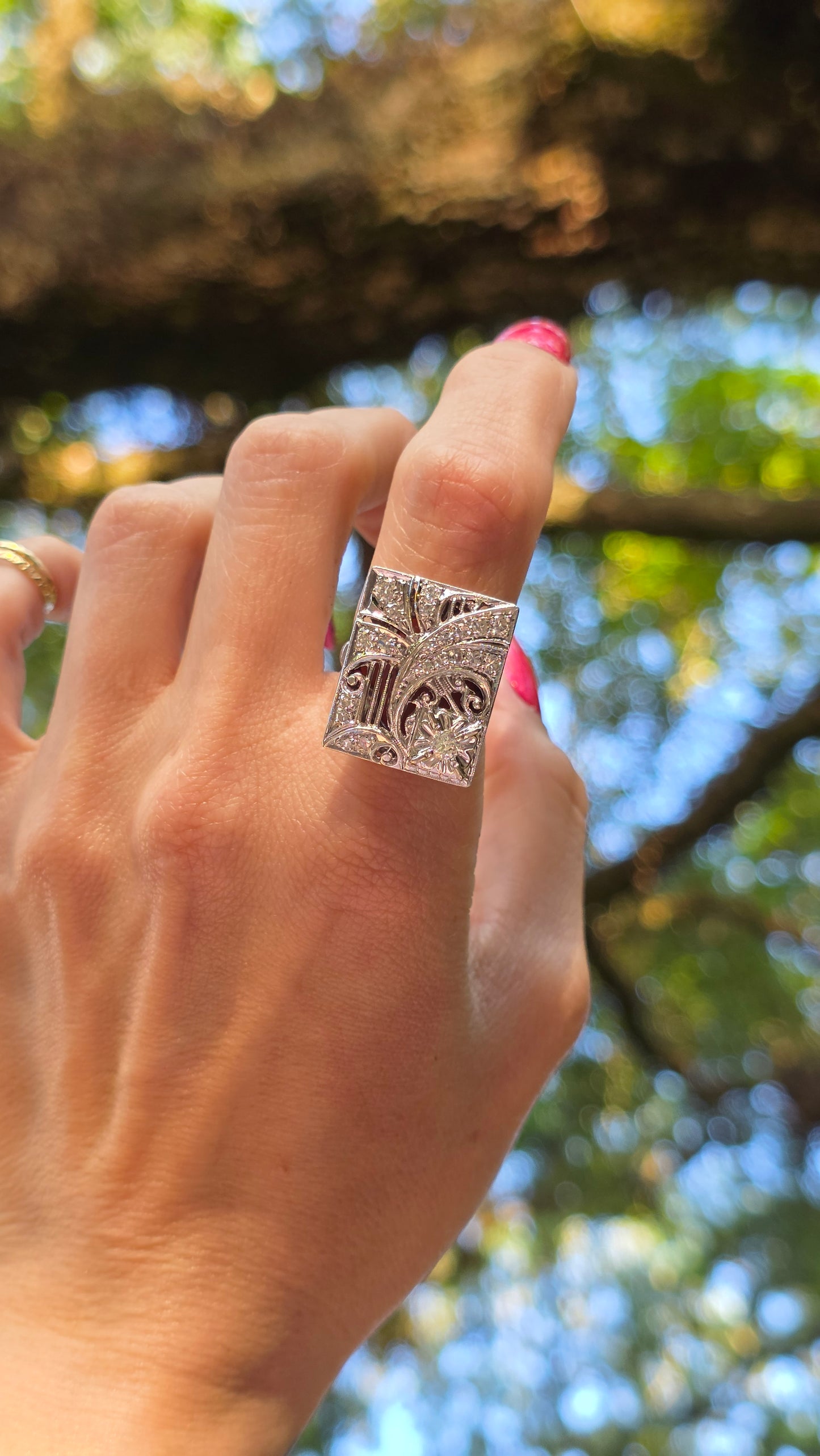 14k Starry Sky Plaque Ring
