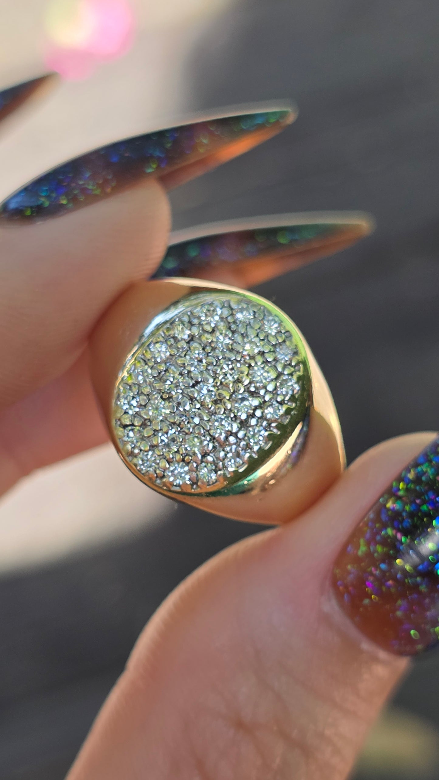 14k Diamond Signet Ring