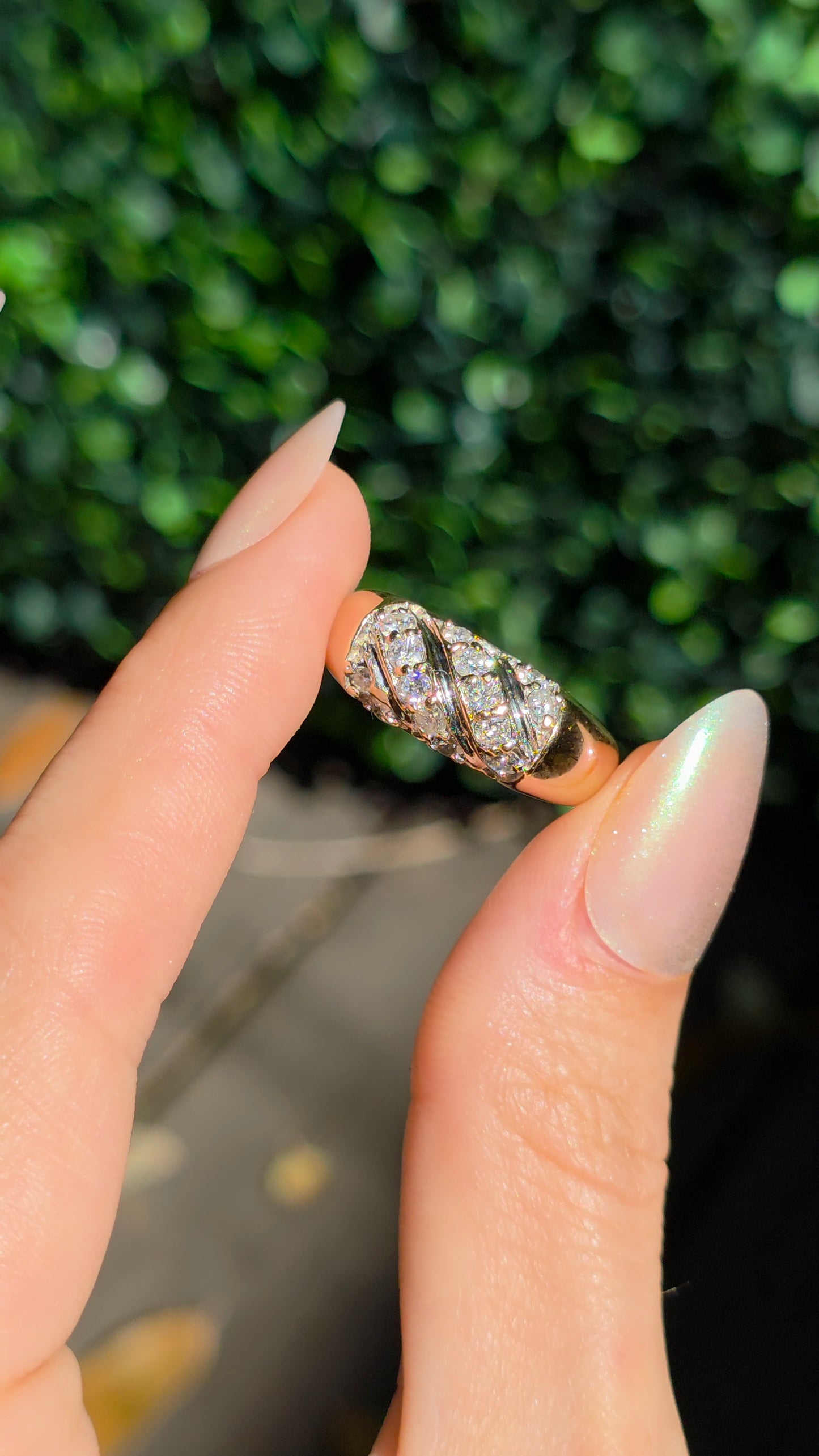 14k Diamond Rope Ring