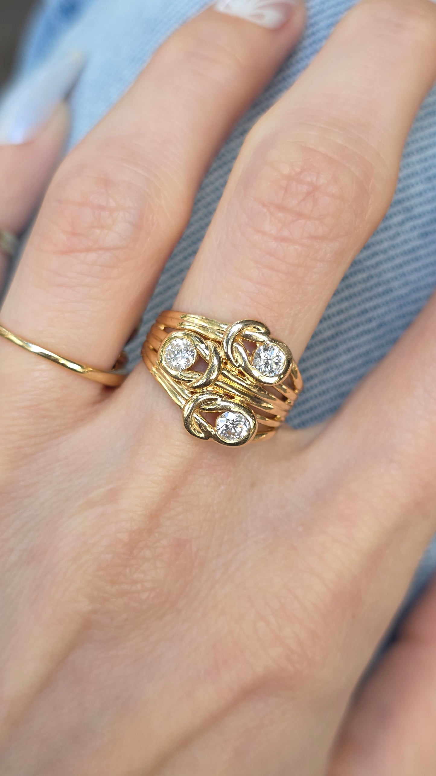 14k Diamond Love Knot Ring