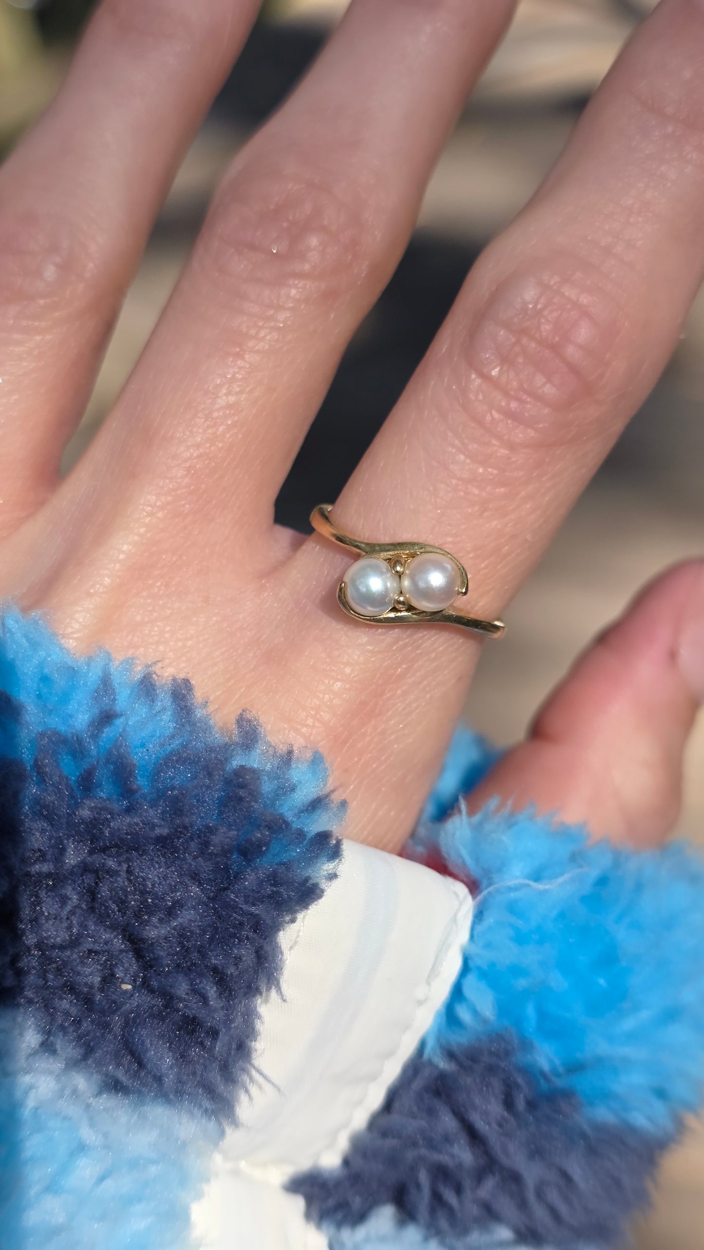 10k Toi et Moi Pearl Ring