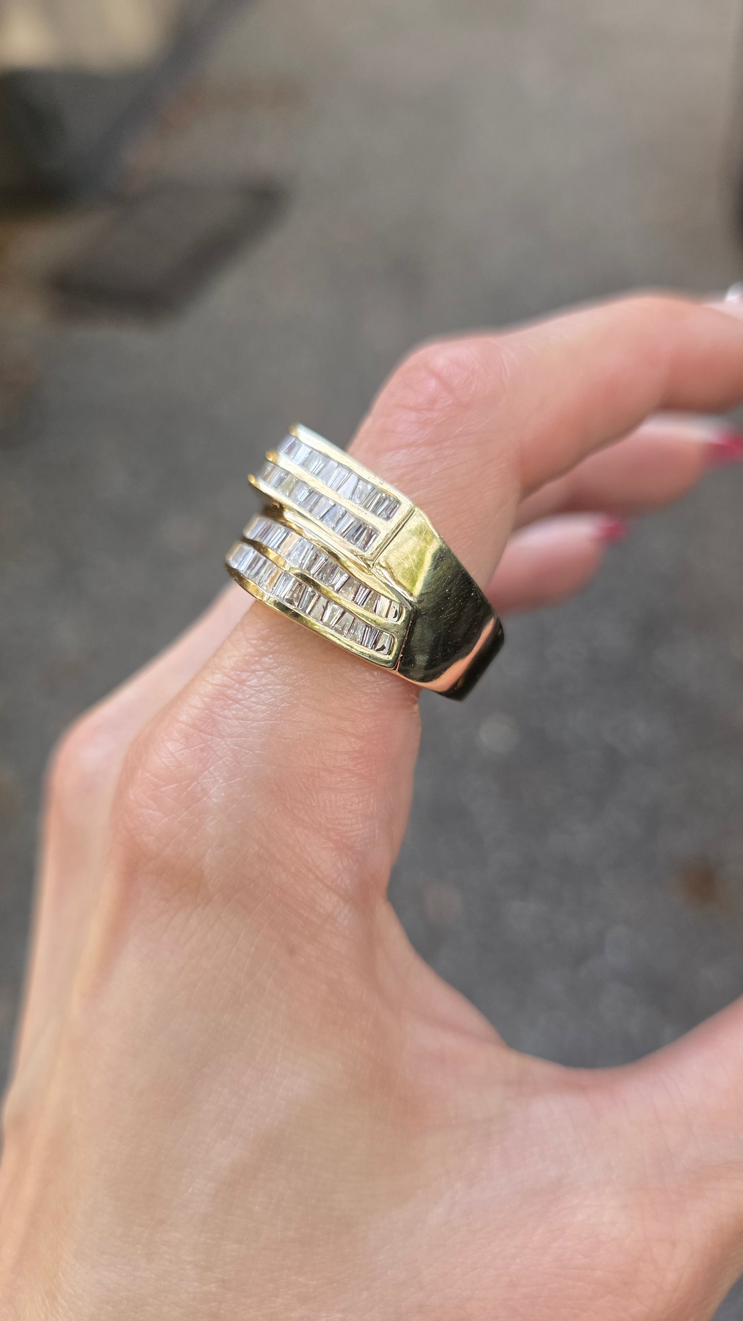 14k Stacked Baguette Ring
