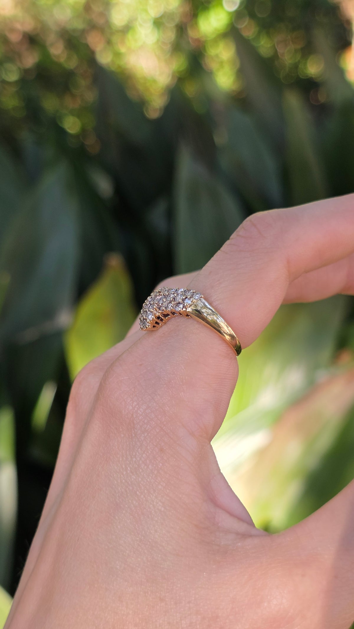 14k Diamond Chevron Ring