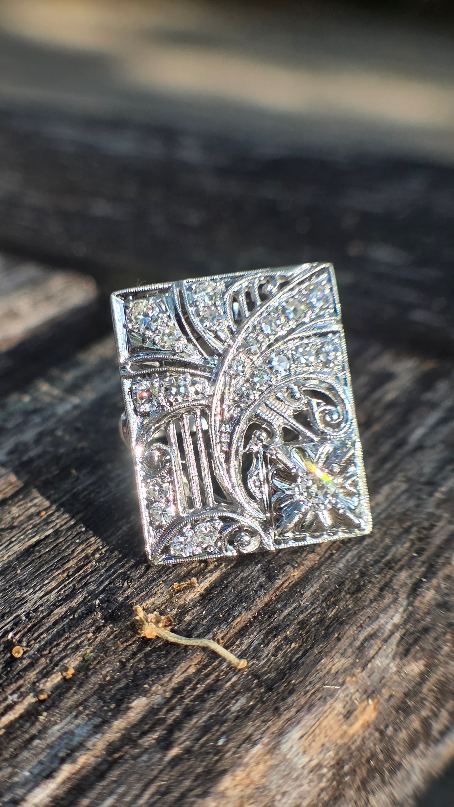14k Starry Sky Plaque Ring