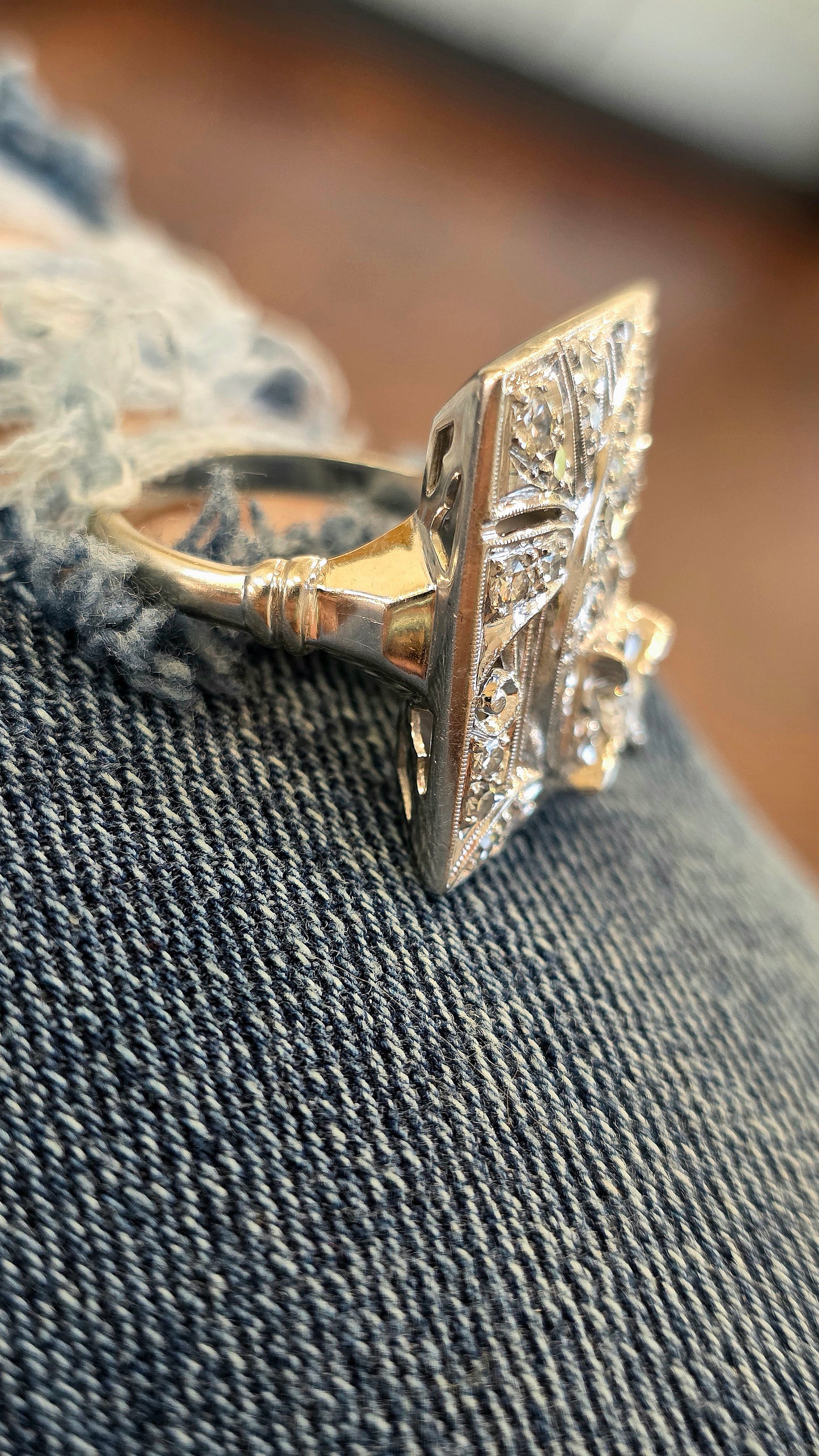 14k Starry Sky Plaque Ring
