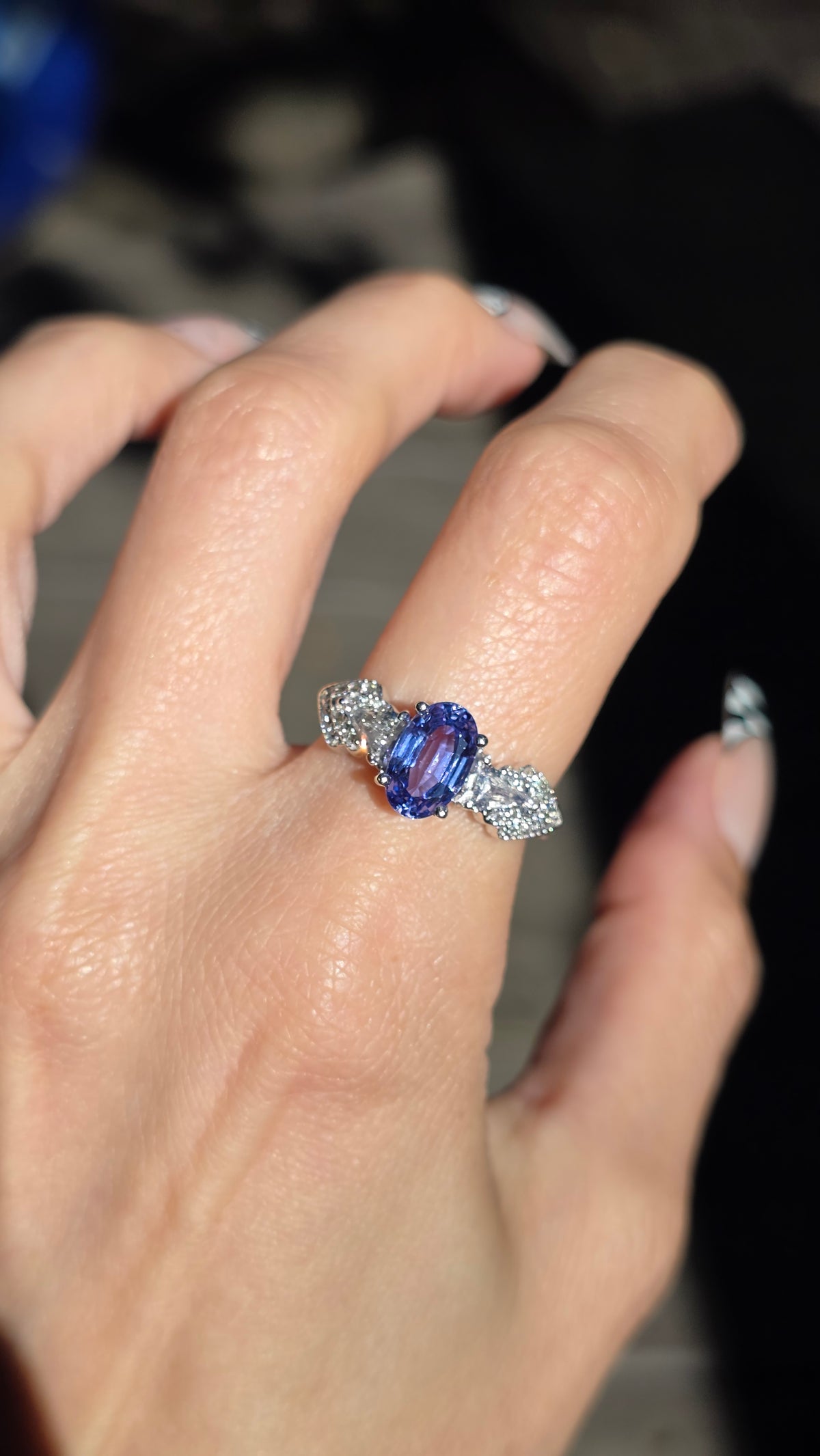 18k Periwinkle Sapphire Ring