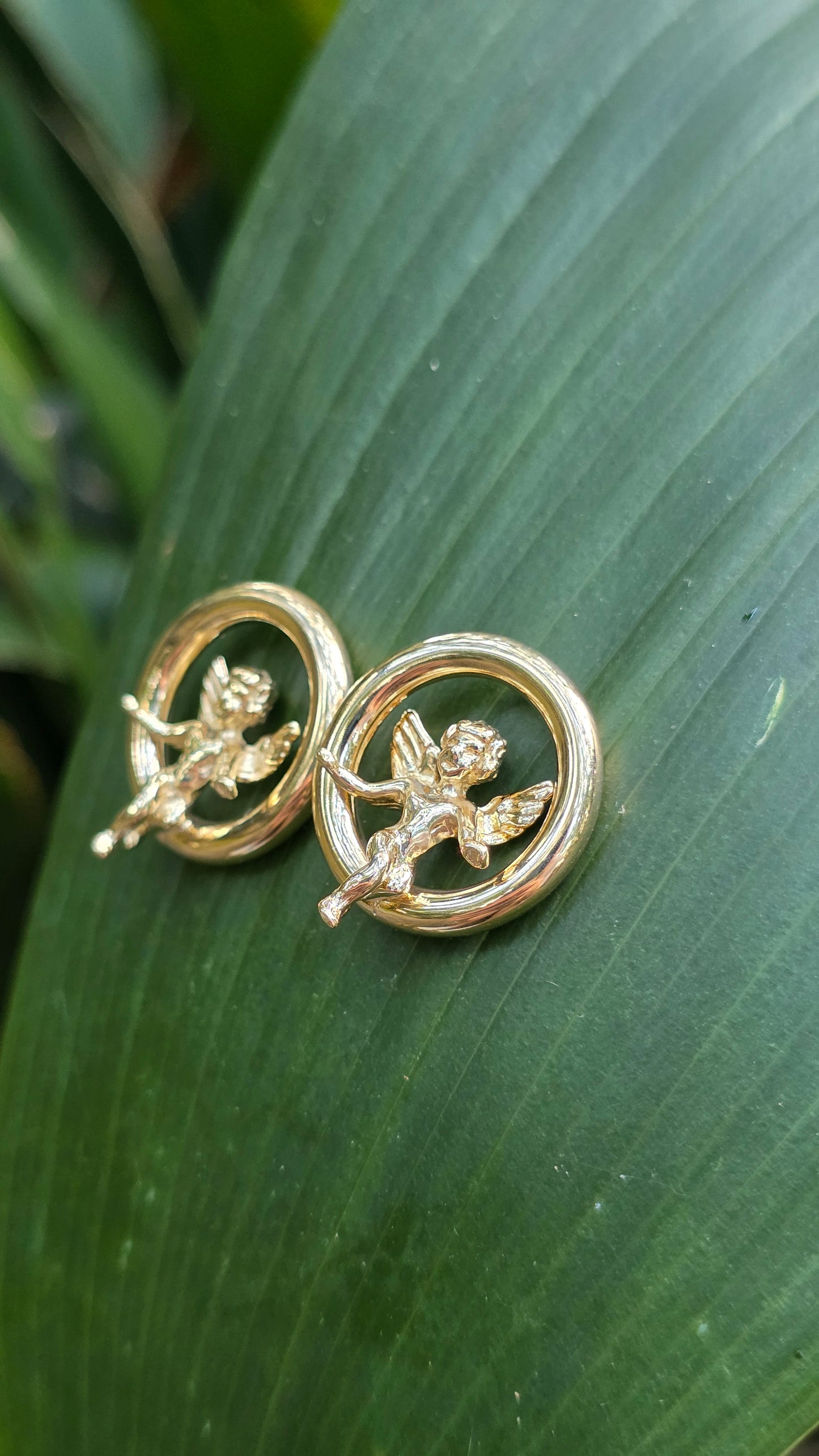 14k Angel Post Earrings
