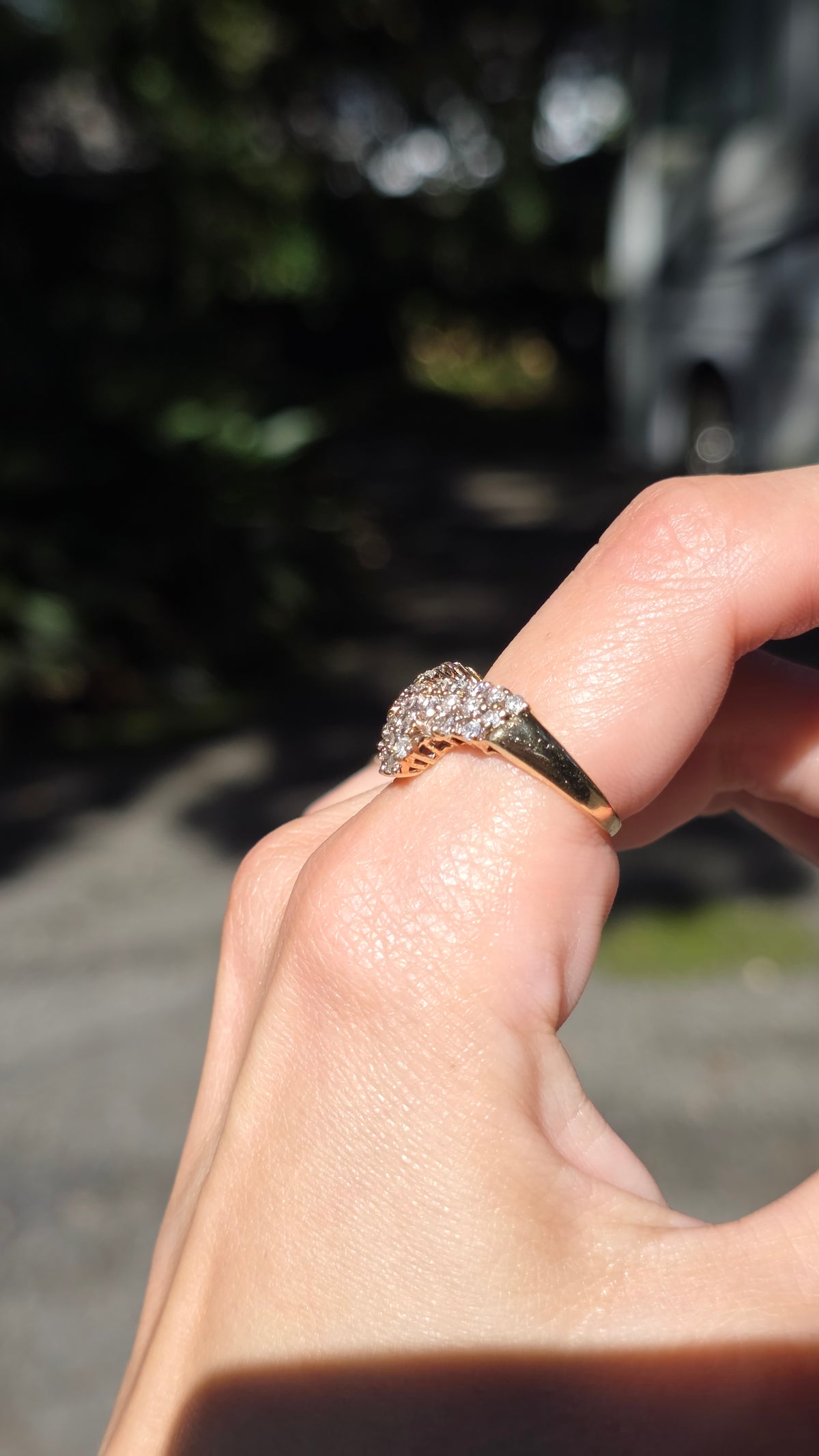 14k Diamond Chevron Ring