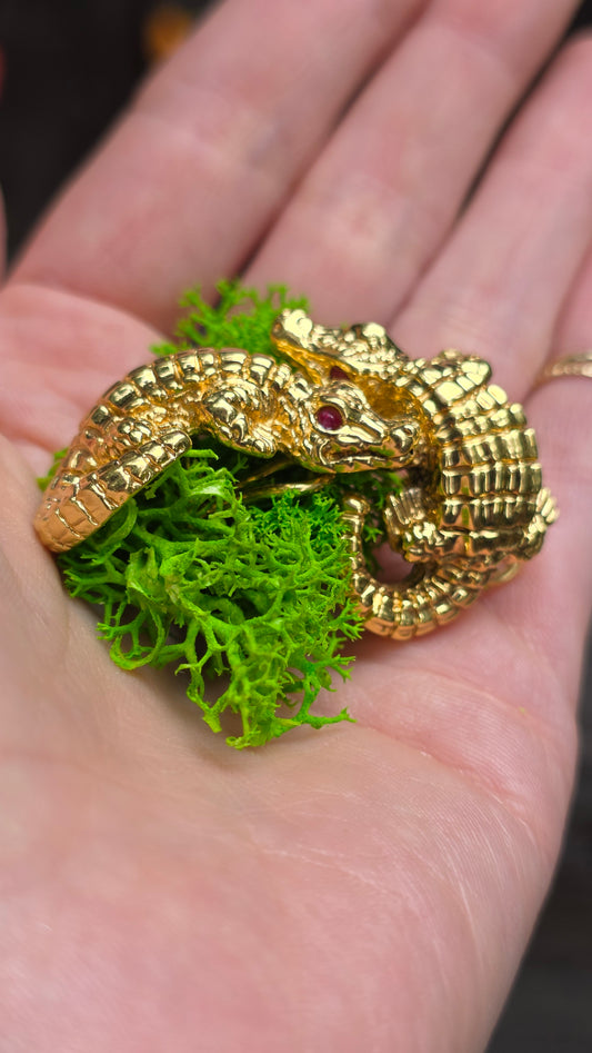 14k Alligator Earrings