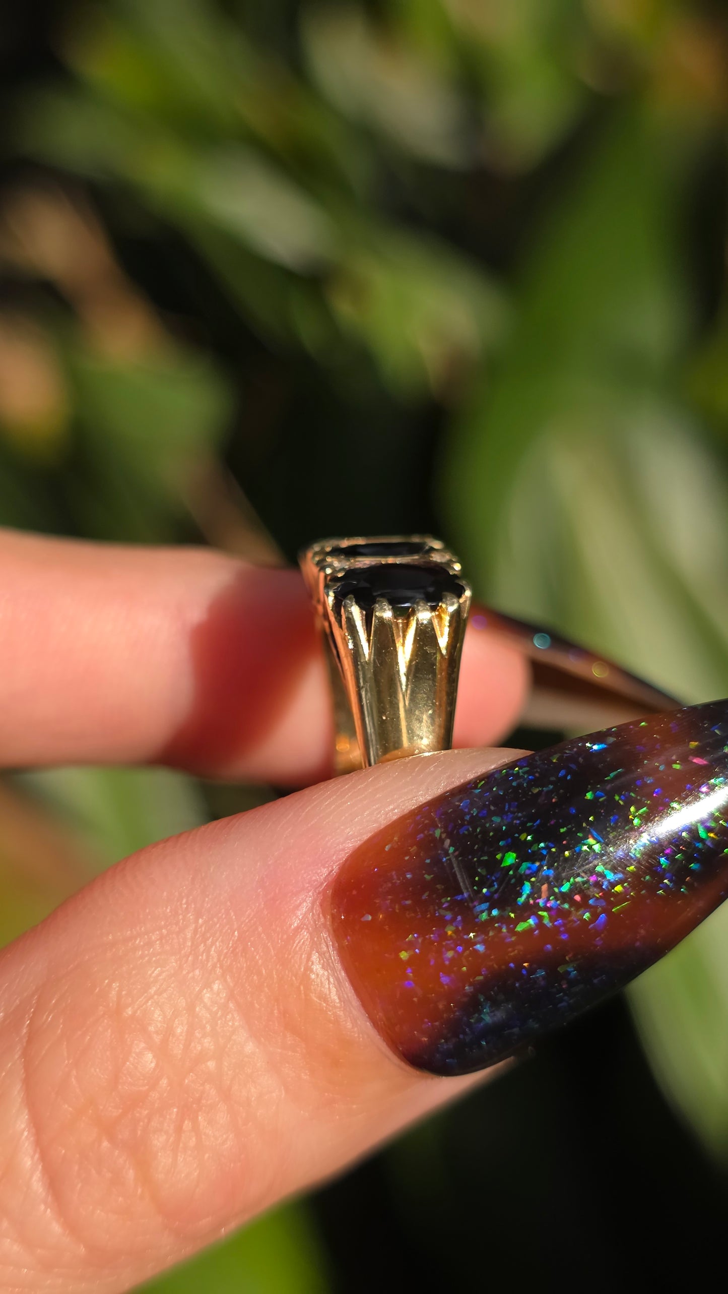 14k Sapphire 3 Stone Ring