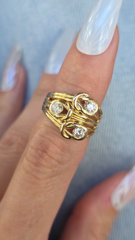 14k Diamond Love Knot Ring