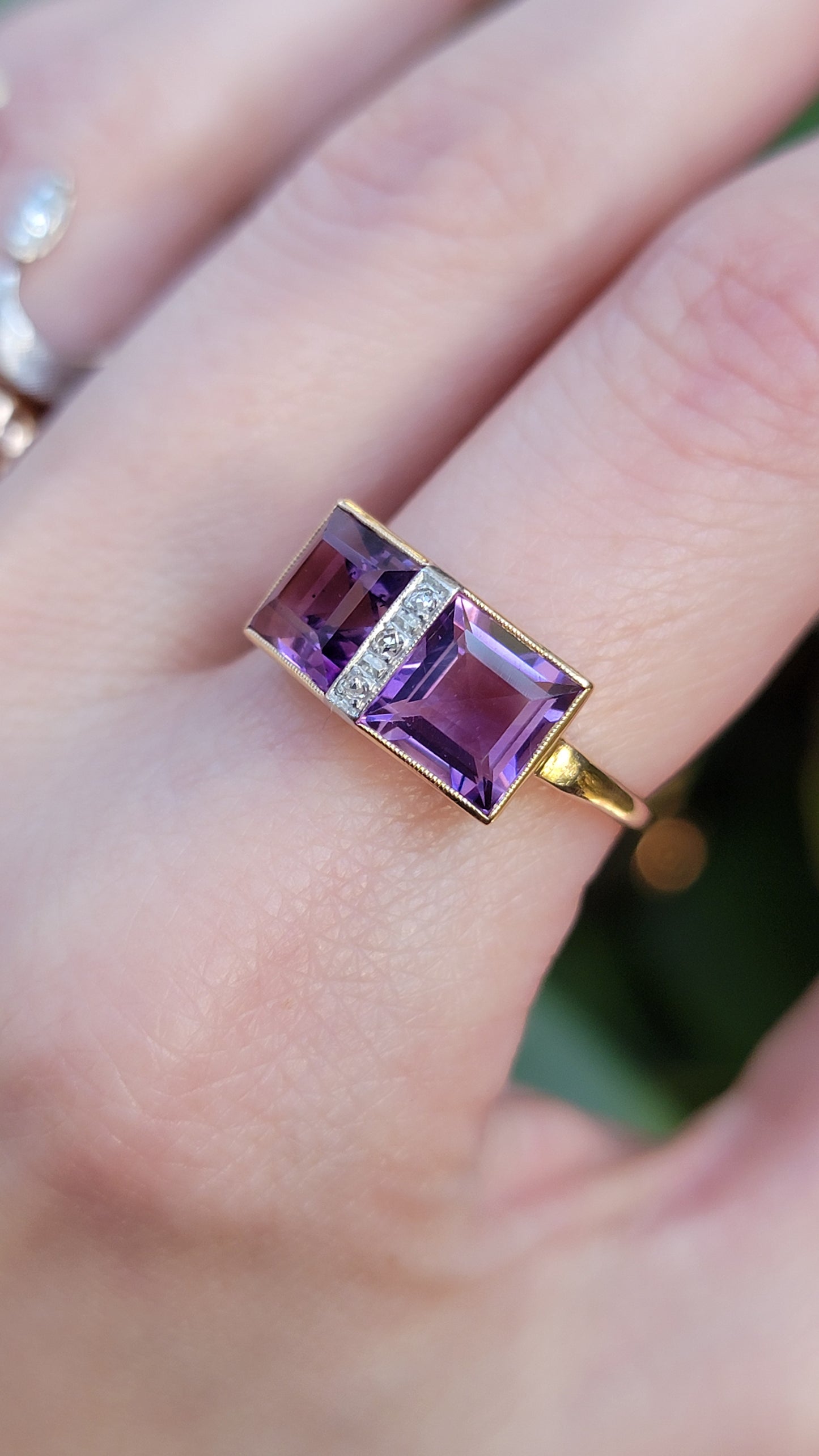 14k Toi et Moi Amethyst Ring