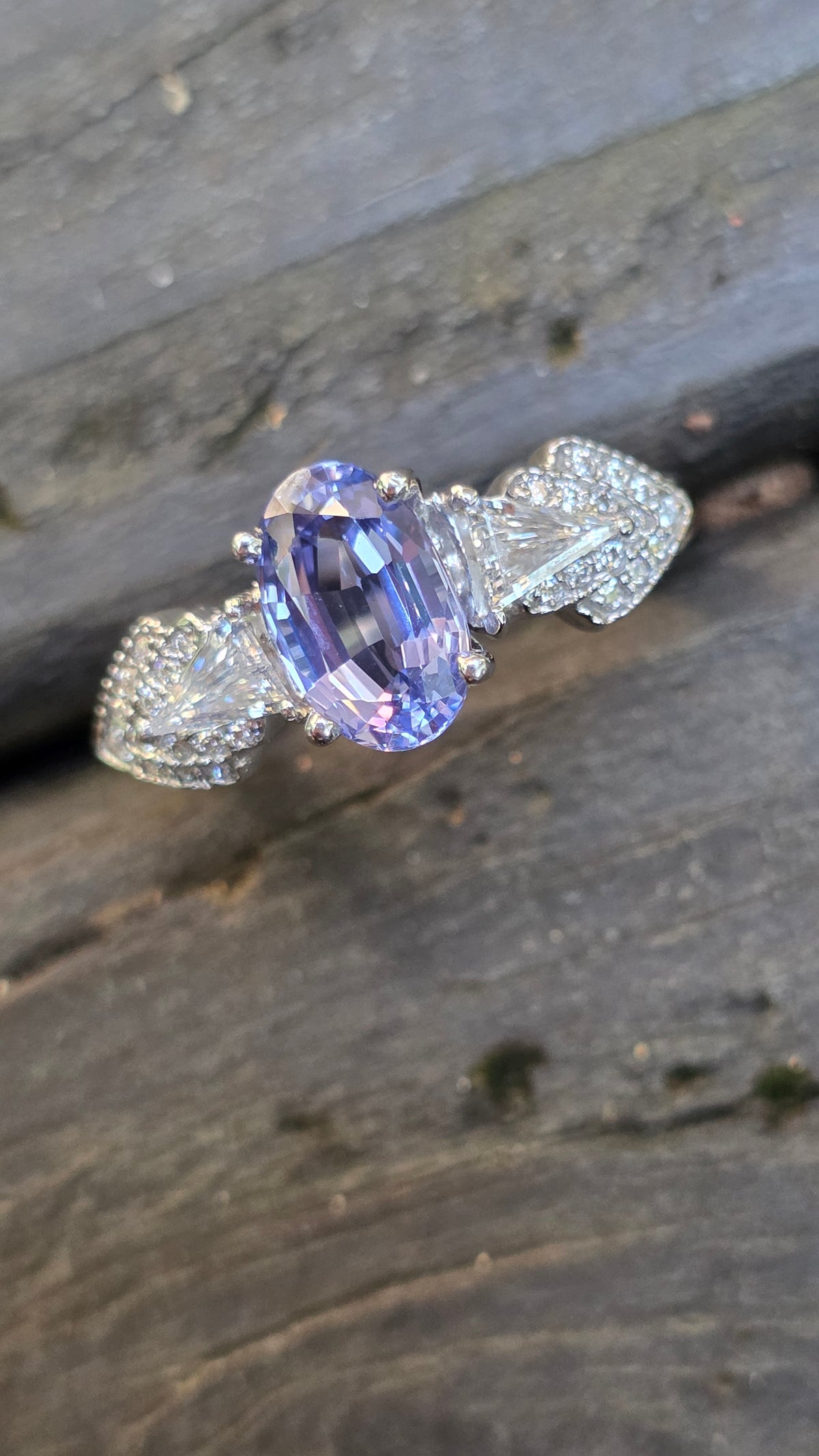 18k Periwinkle Sapphire Ring