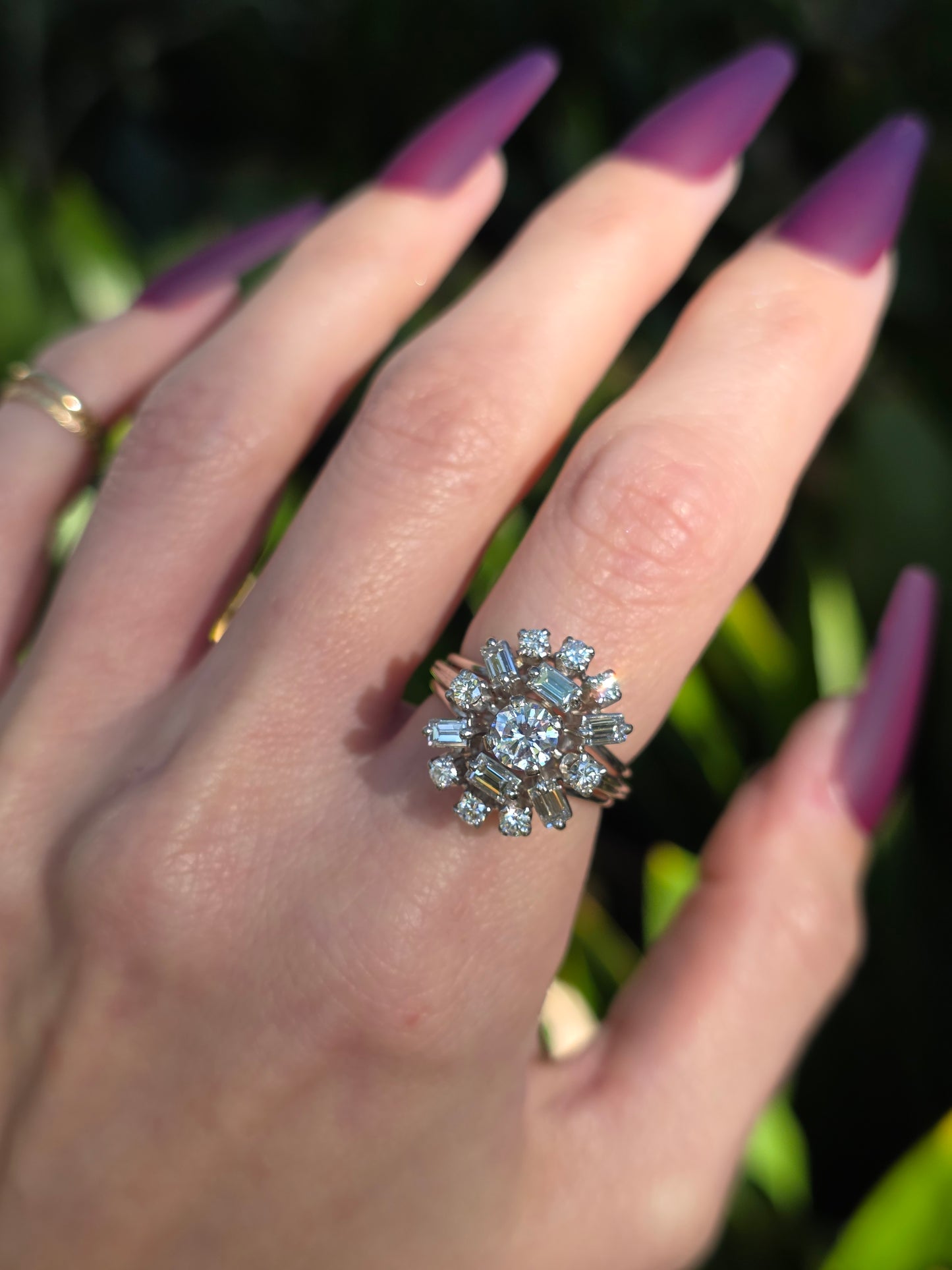 Platinum Diamond Firework Ring