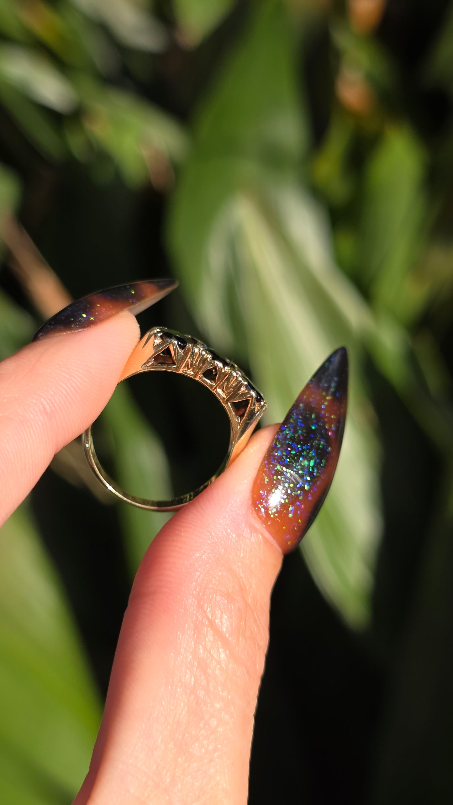 14k Sapphire 3 Stone Ring